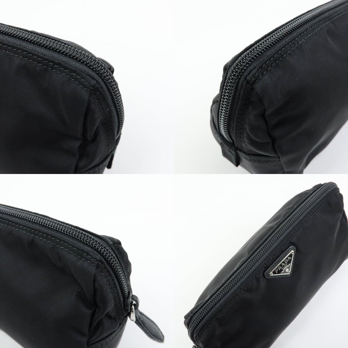 Prada Prada Triangle Logo Nylon Cosmetic Pouch Black Size ONE SIZE - 5 Thumbnail