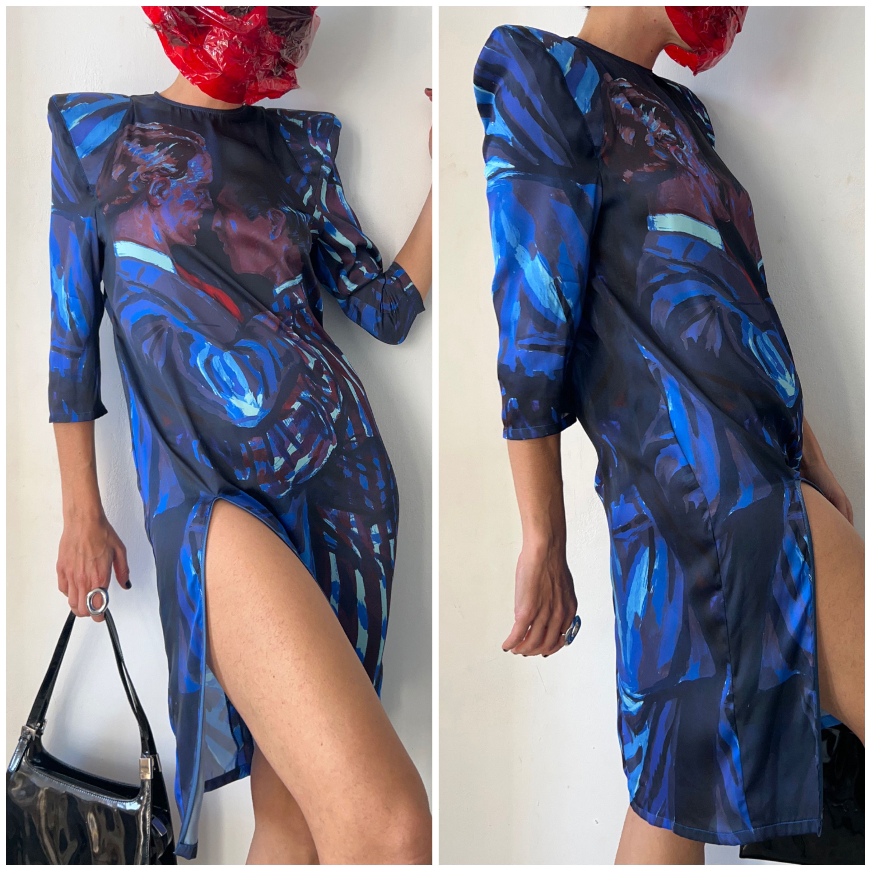 Other Handmade designer padded dancing men couple slit dress Size S / US 4 / IT 40 - 5 Thumbnail