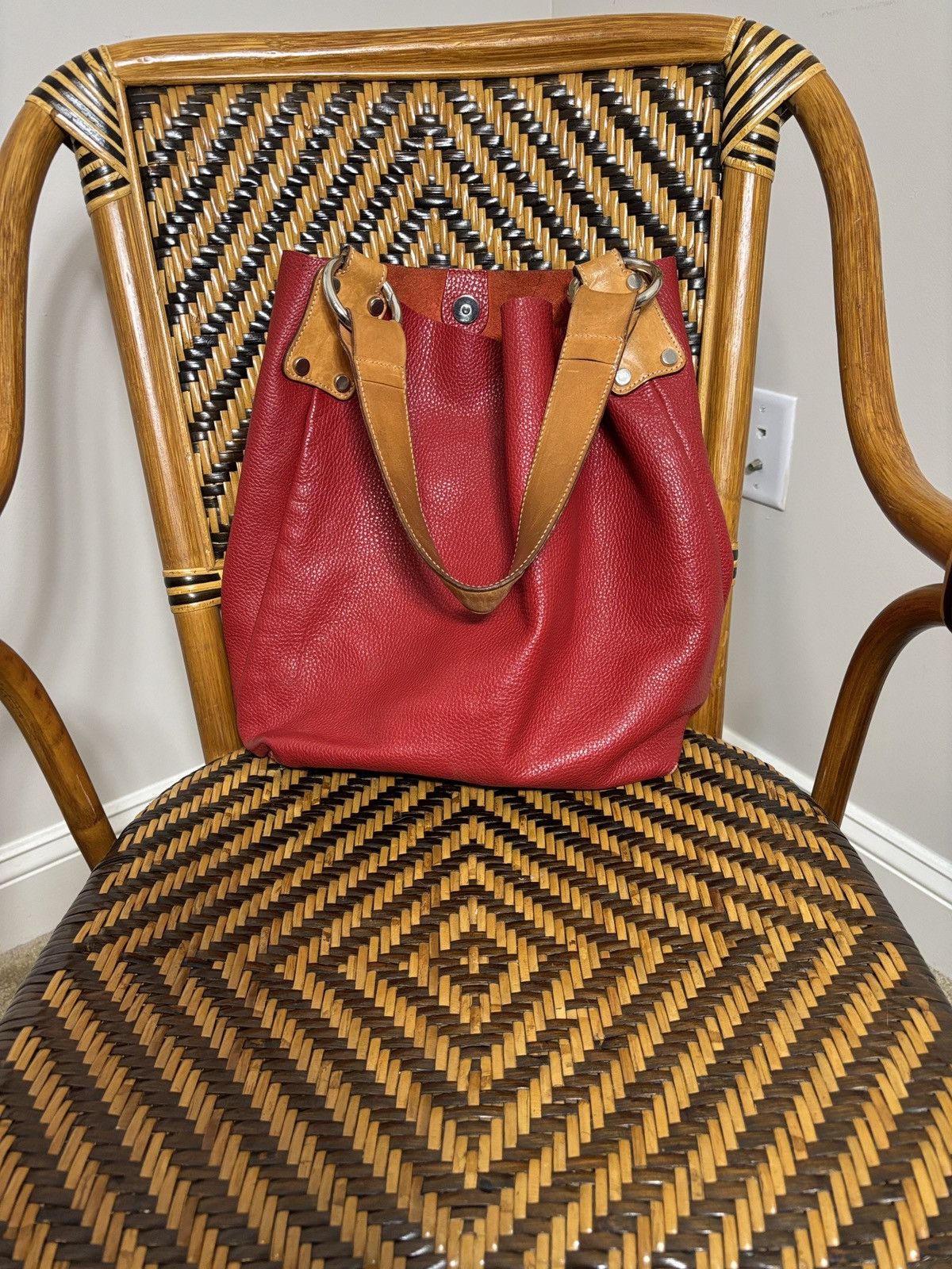 Other Maurizio Taiuti Italian Red Pebbled Leather Bag Size ONE SIZE - 1 Thumbnail