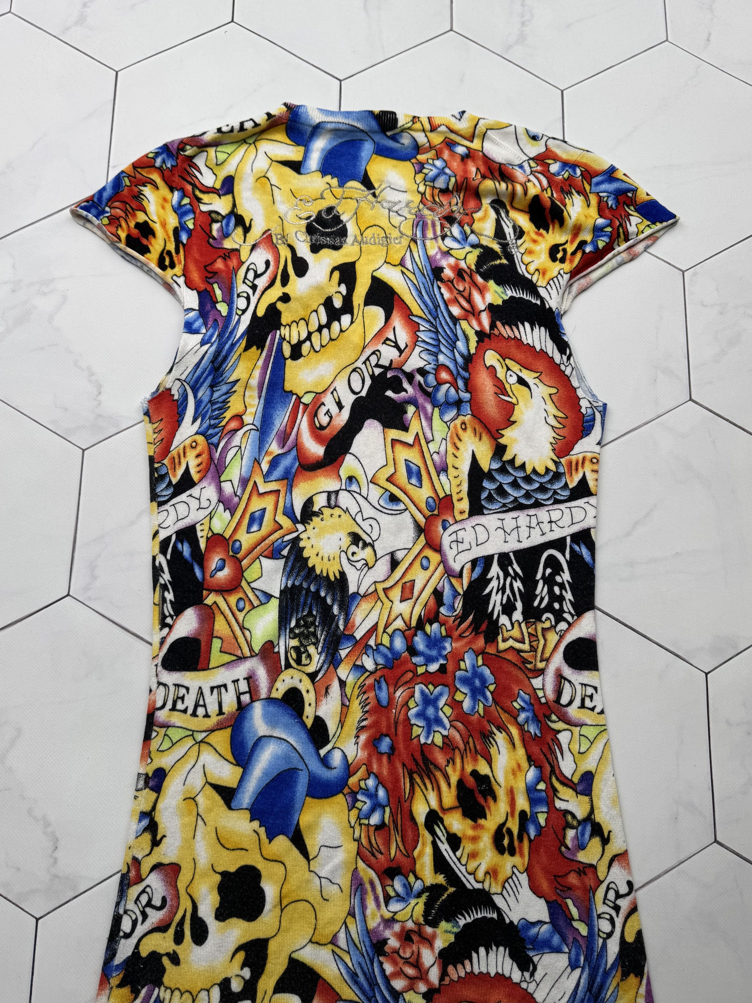 Christian Audigier Ed Hardy Vintage Dress (B189) Size M / US 6-8 / IT 42-44 - 8 Thumbnail