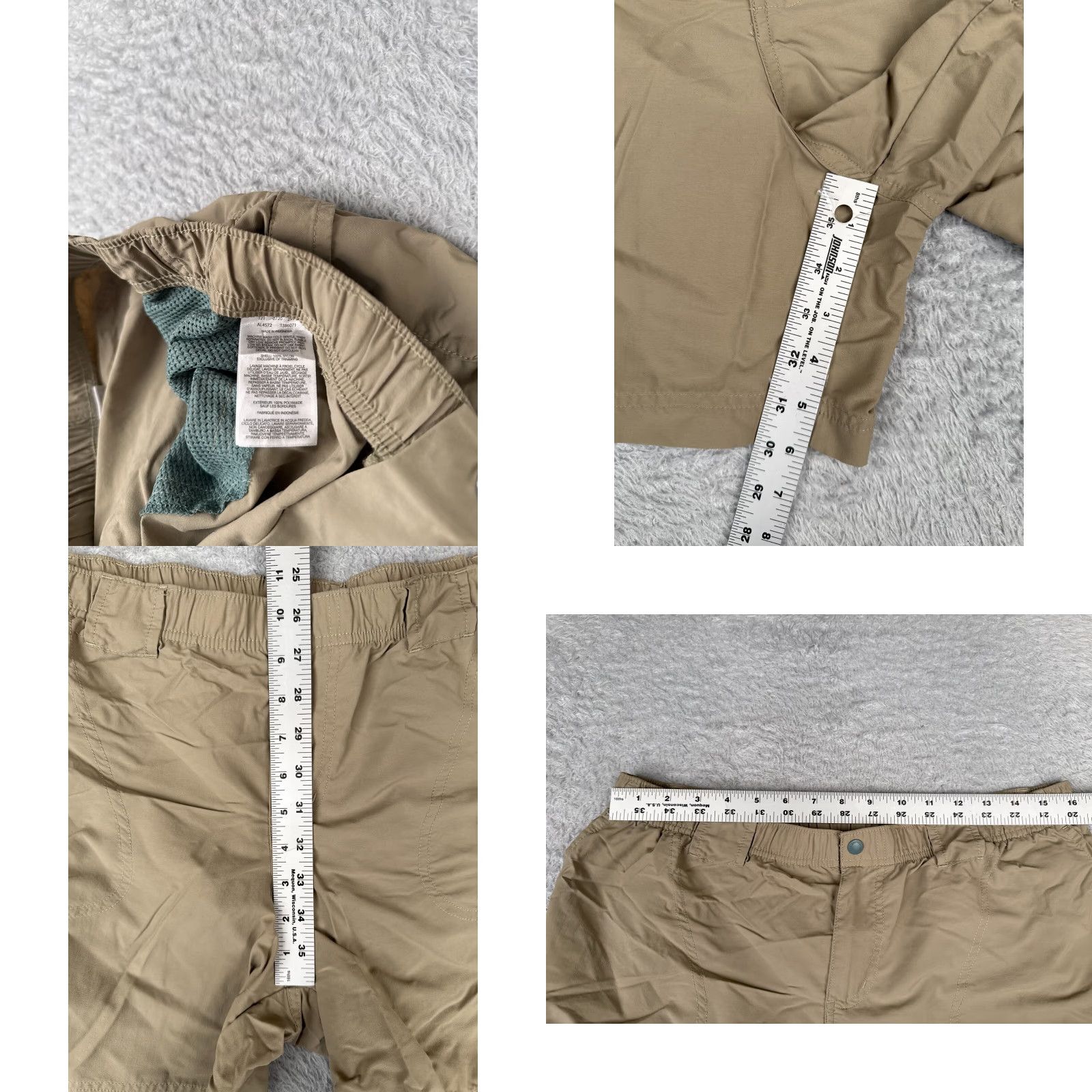 Vintage Columbia Women's Shorts Cargo Elastic Waist Nylon Beige Casual Activewear Travel Size L Size 36" / US 14 / IT 50 - 8 Thumbnail