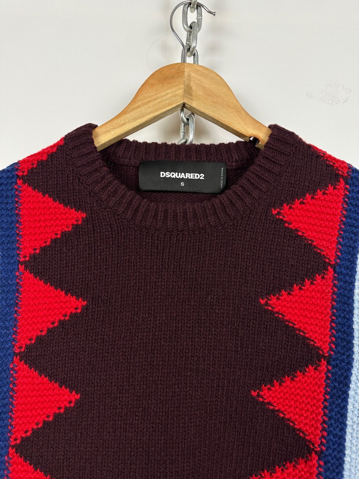 Dsquared2 Dsquared2 Geometric Wool Knit Sweater Sleeveless Vest Size US S / EU 44-46 / 1 - 7 Thumbnail