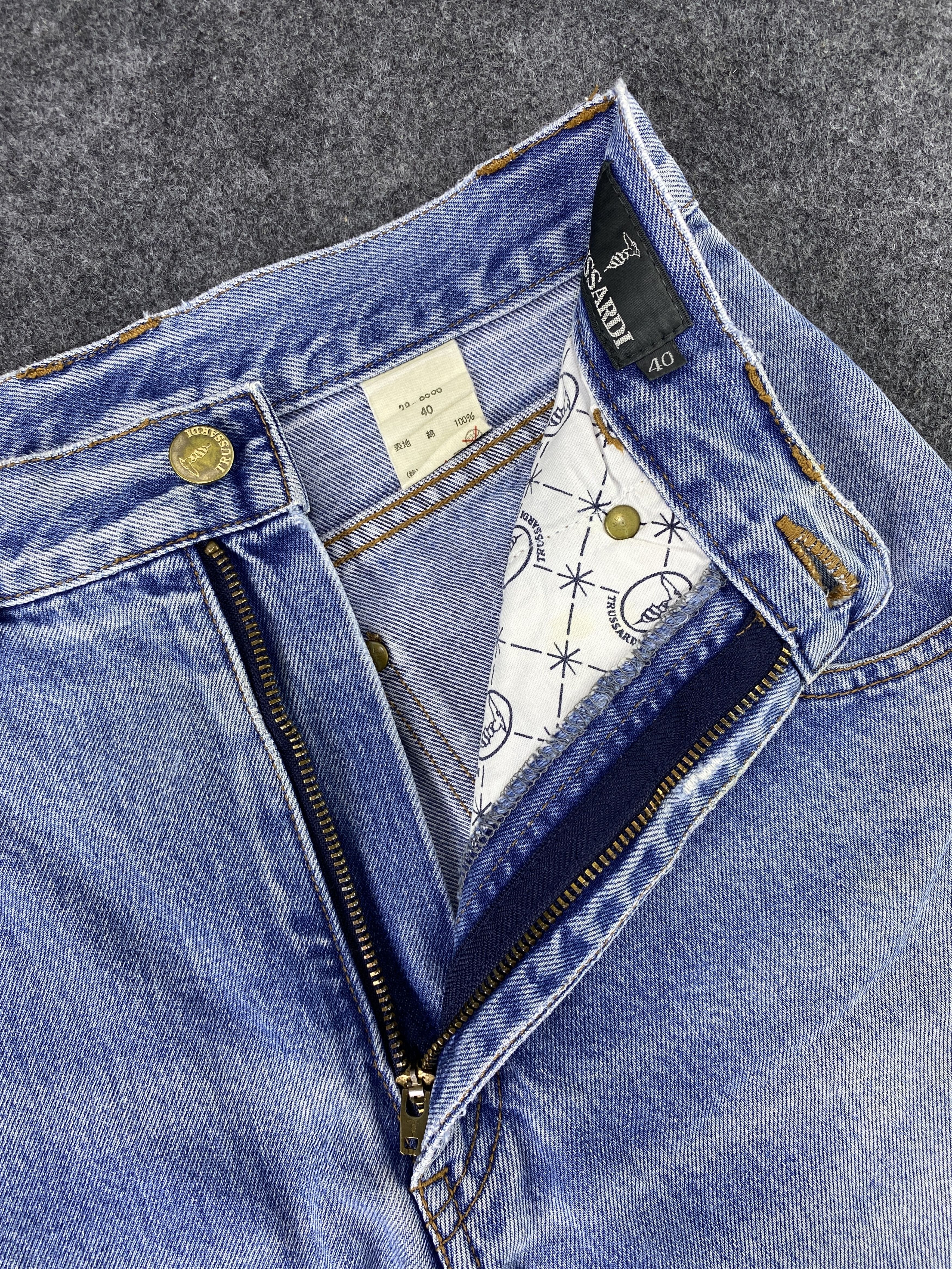 Trussardi Vintage Baggy Trussardi Distressed Blue Wash Jeans - J1124 Size 26" / US 2 / IT 38 - 10 Thumbnail