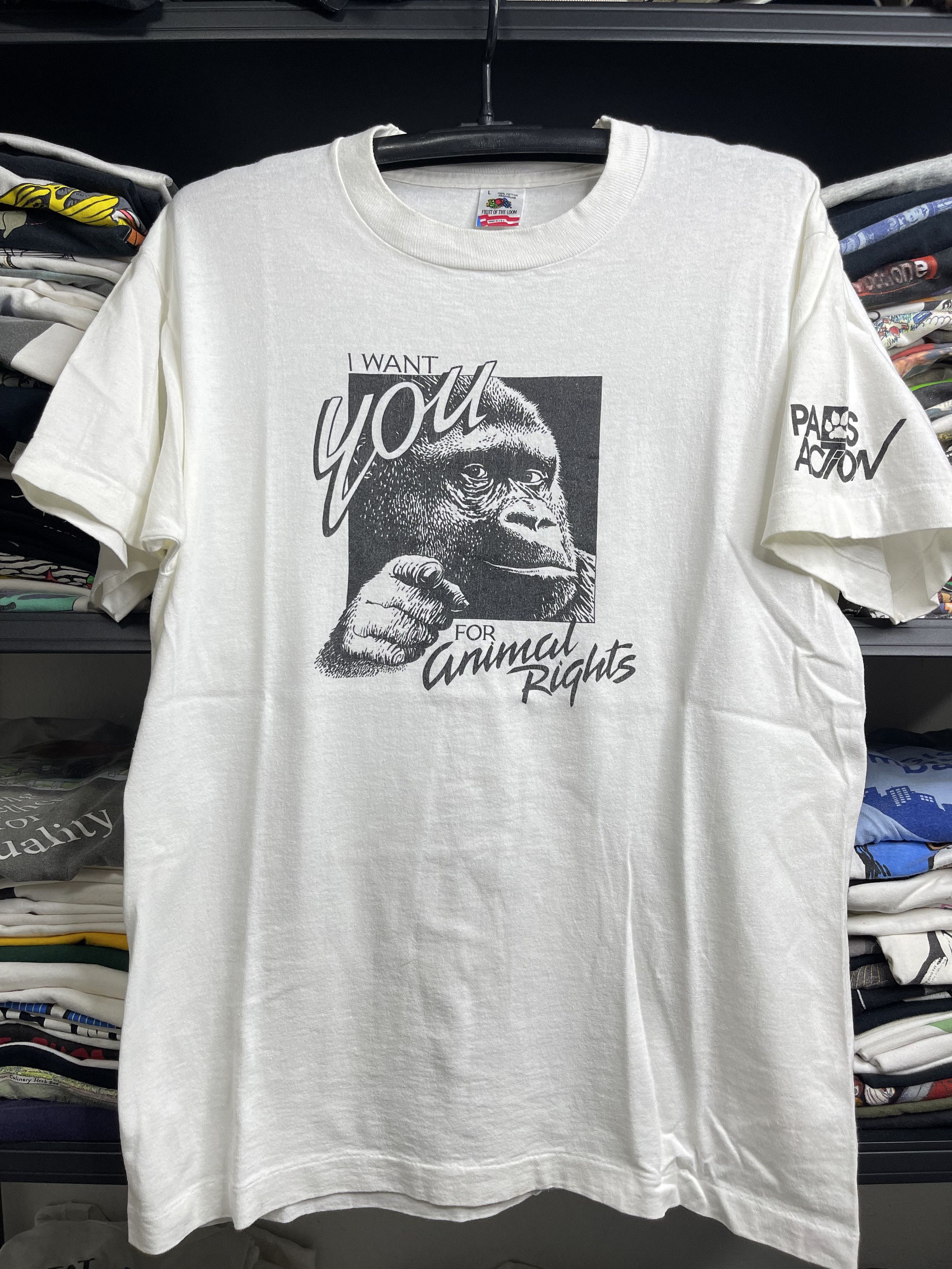 Vintage Vintage I Want You For Animal Right 90s Tee L Size US L / EU 52-54 / 3 - 1 Thumbnail