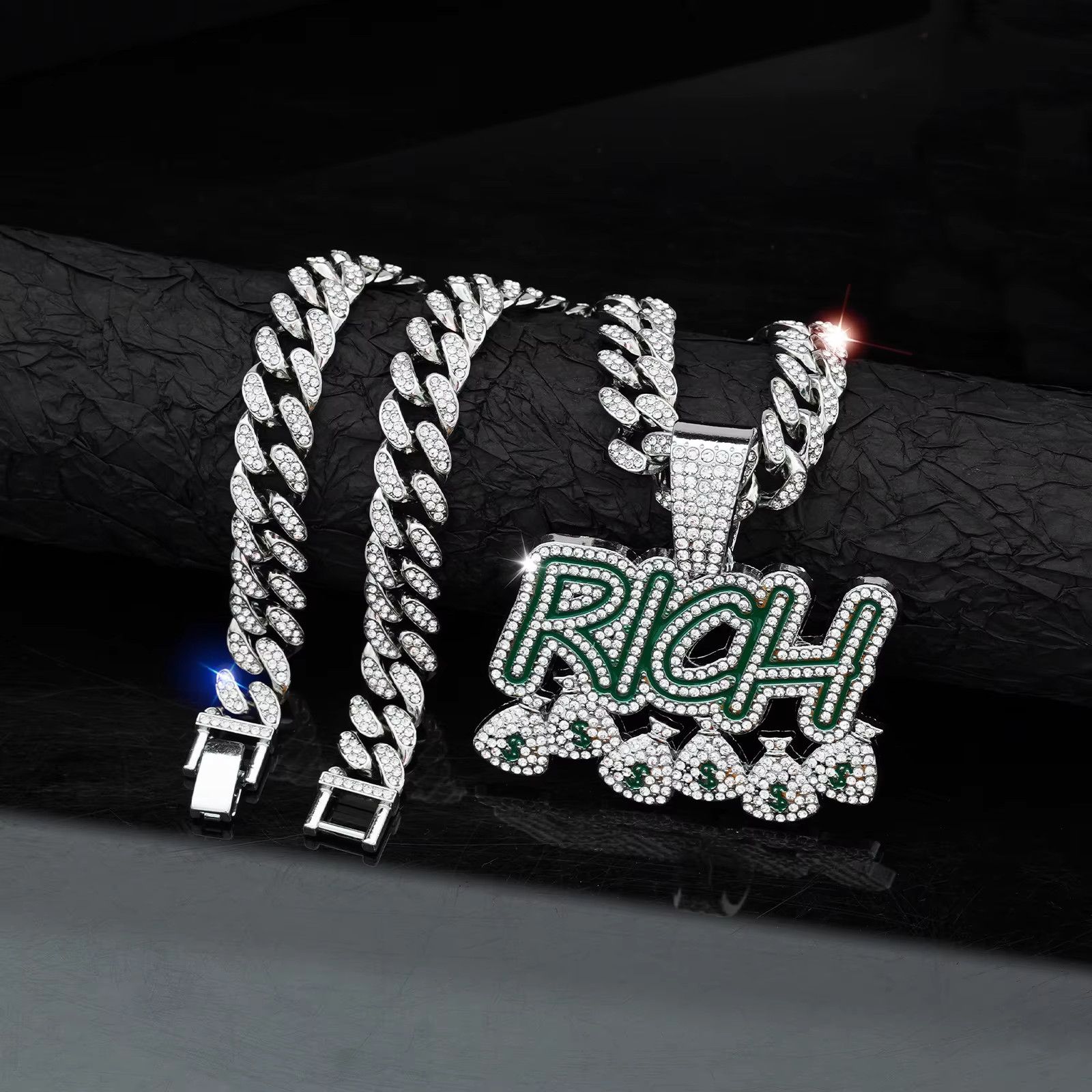 Jewelry Creative Money Bag RICH Pendant Necklace Size ONE SIZE - 4 Thumbnail