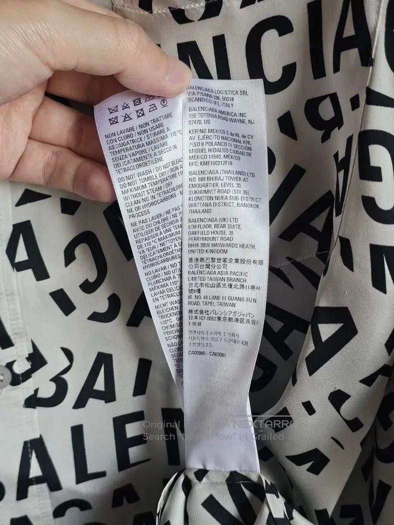 Balenciaga Balenciaga size 41 Full-print logo long-sleeve shirt Size US XL / EU 56 / 4 - 8 Thumbnail