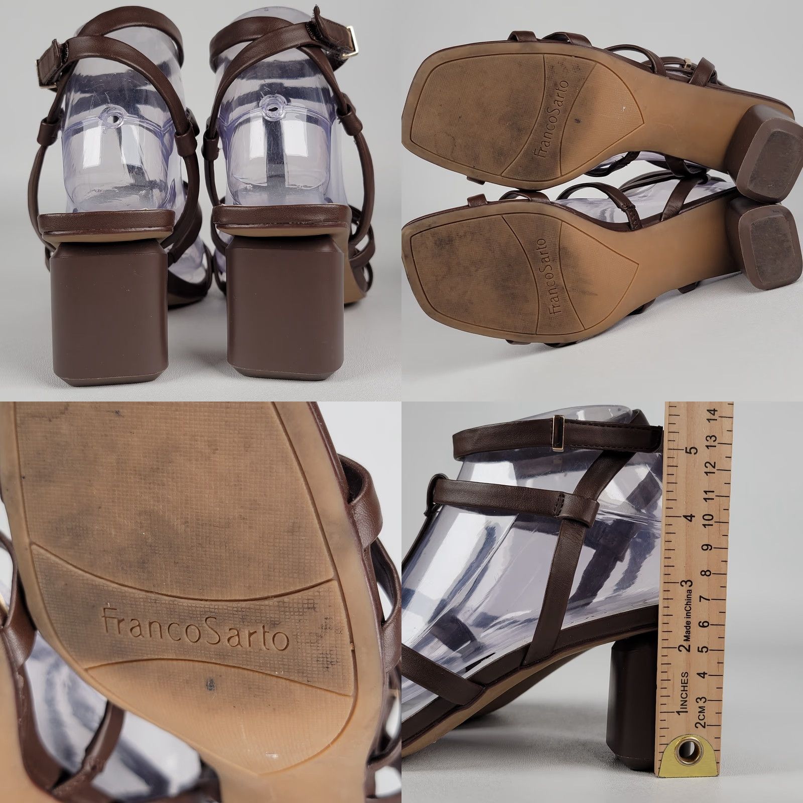 Franco Sarto Franco Sarto Laina Sandals Strappy Brown Block Heels Women's Size 7.5 M Size US 8 / IT 38 - 8 Thumbnail