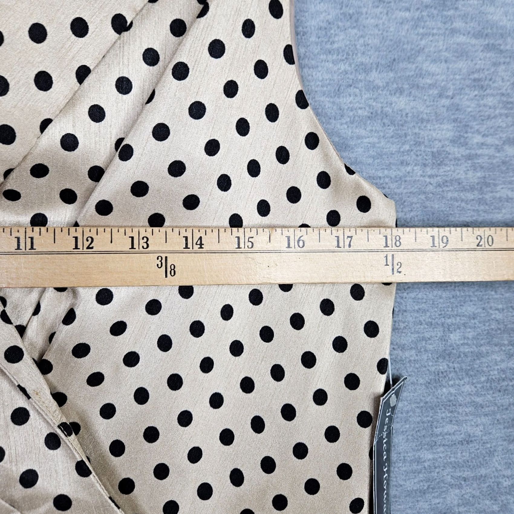 Vintage Jessica Howard Women's Dress Polka Dot Black Striped A-Line Knee Length Sleeveless 16 NEW Size XXL / US 16-18 / IT 52-54 - 5 Thumbnail
