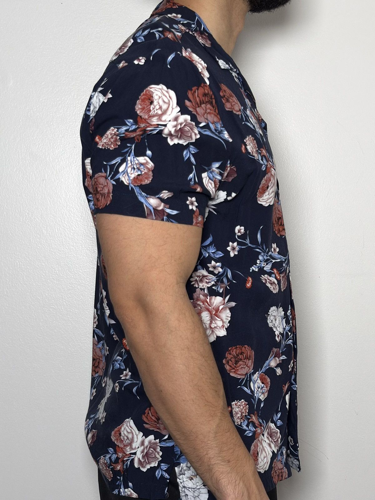 Denim & Flower Denim & Flower Ricky Singh Navy Floral Short Sleeve Shirt Size US L / EU 52-54 / 3 - 2 Thumbnail