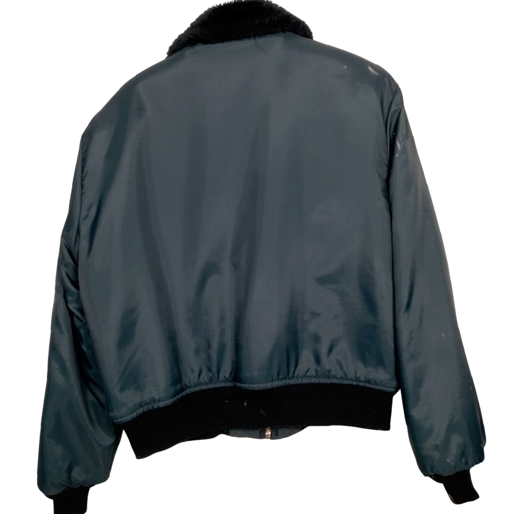 Vintage VINTAGE Flight Jacket Men Large Blue Nylon Bomber Sherpa Lined Zip Workwear Jacket Size US L / EU 52-54 / 3 - 2 Thumbnail