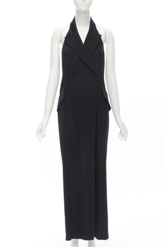 Moschino MOSCHINO Vintage Cheap Chic halter backless double breasted slit jumpsuit IT42 M Size 28" / US 6 / IT 42 - 1 Thumbnail
