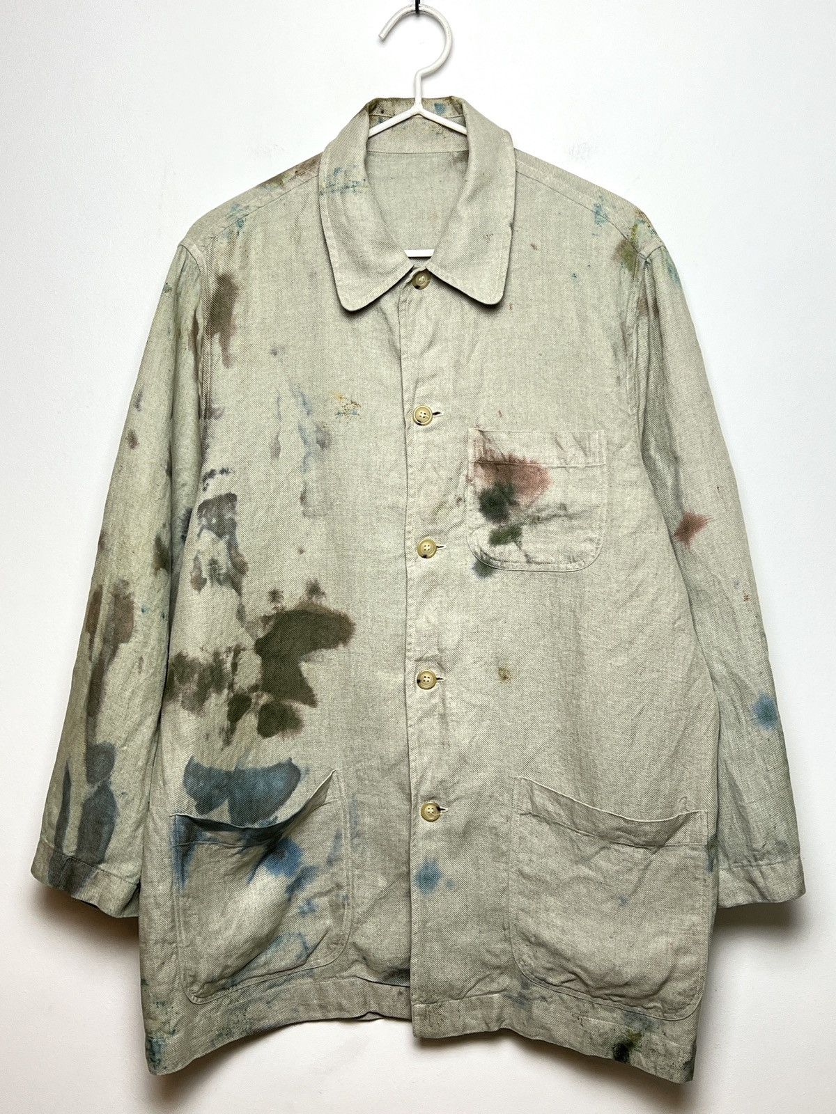 Kenzo kenzo custom tie dye y2k painters work/chore linen jacket Size US M / EU 48-50 / 2 - 1 Thumbnail