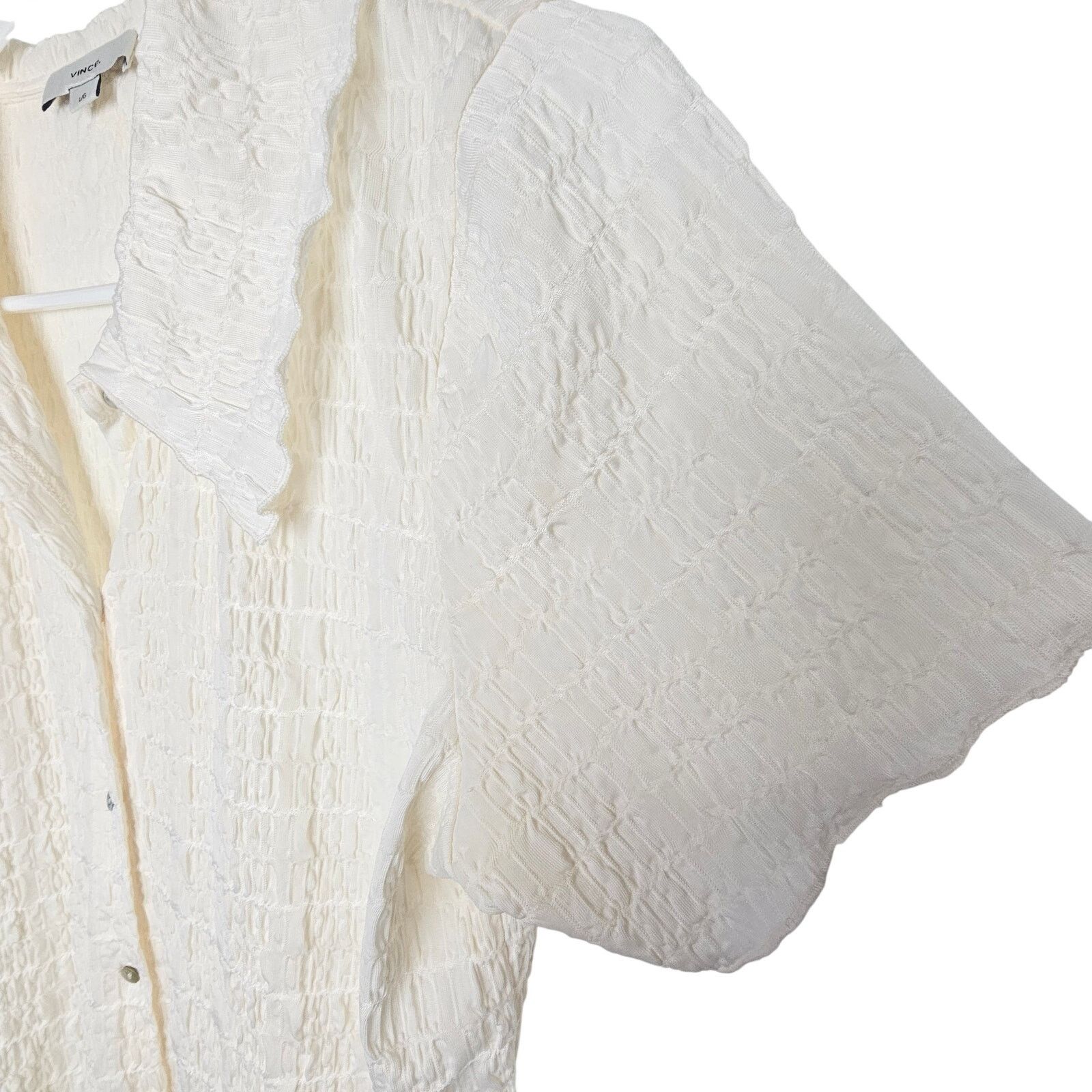 Vince Vince Ruched Striped Button Shirt L Designer MInimalist Size L / US 10 / IT 46 - 5 Thumbnail