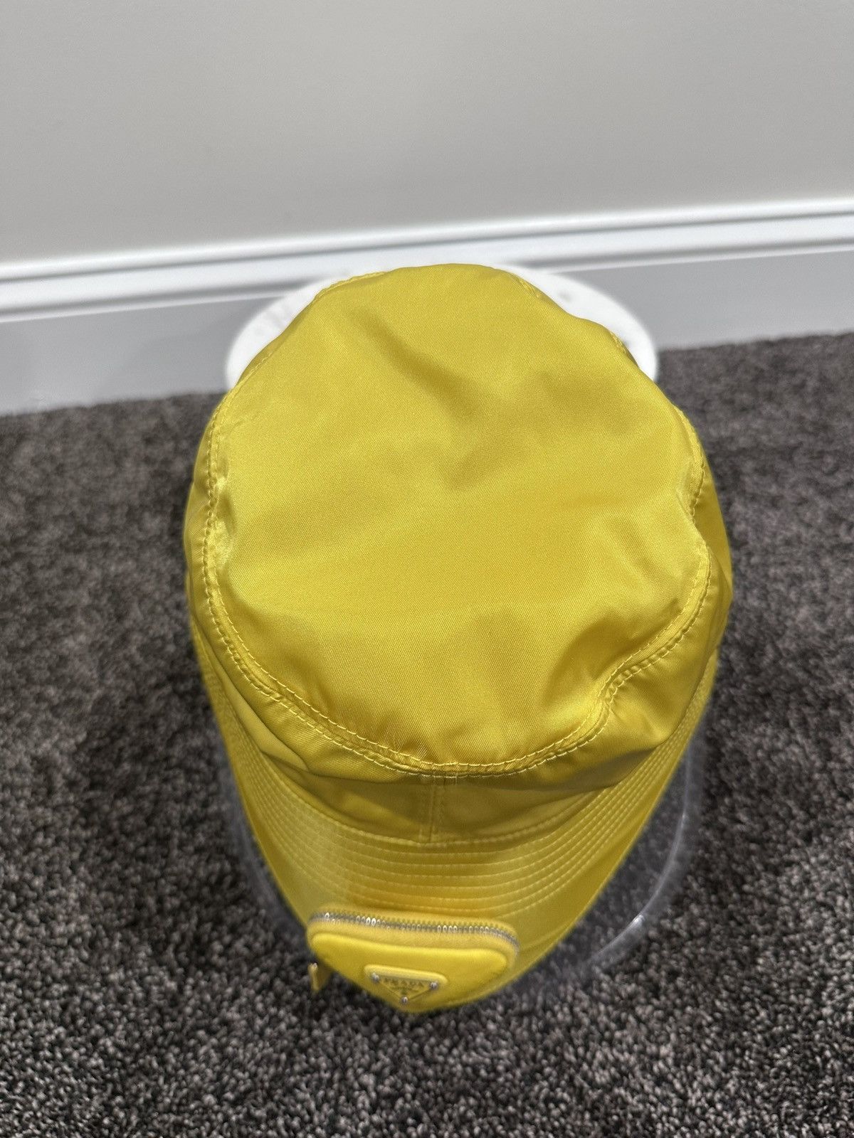 Prada Prada Yellow Re-Nylon Triangle Pouch Logo Bucket Hat Size ONE SIZE - 7 Thumbnail