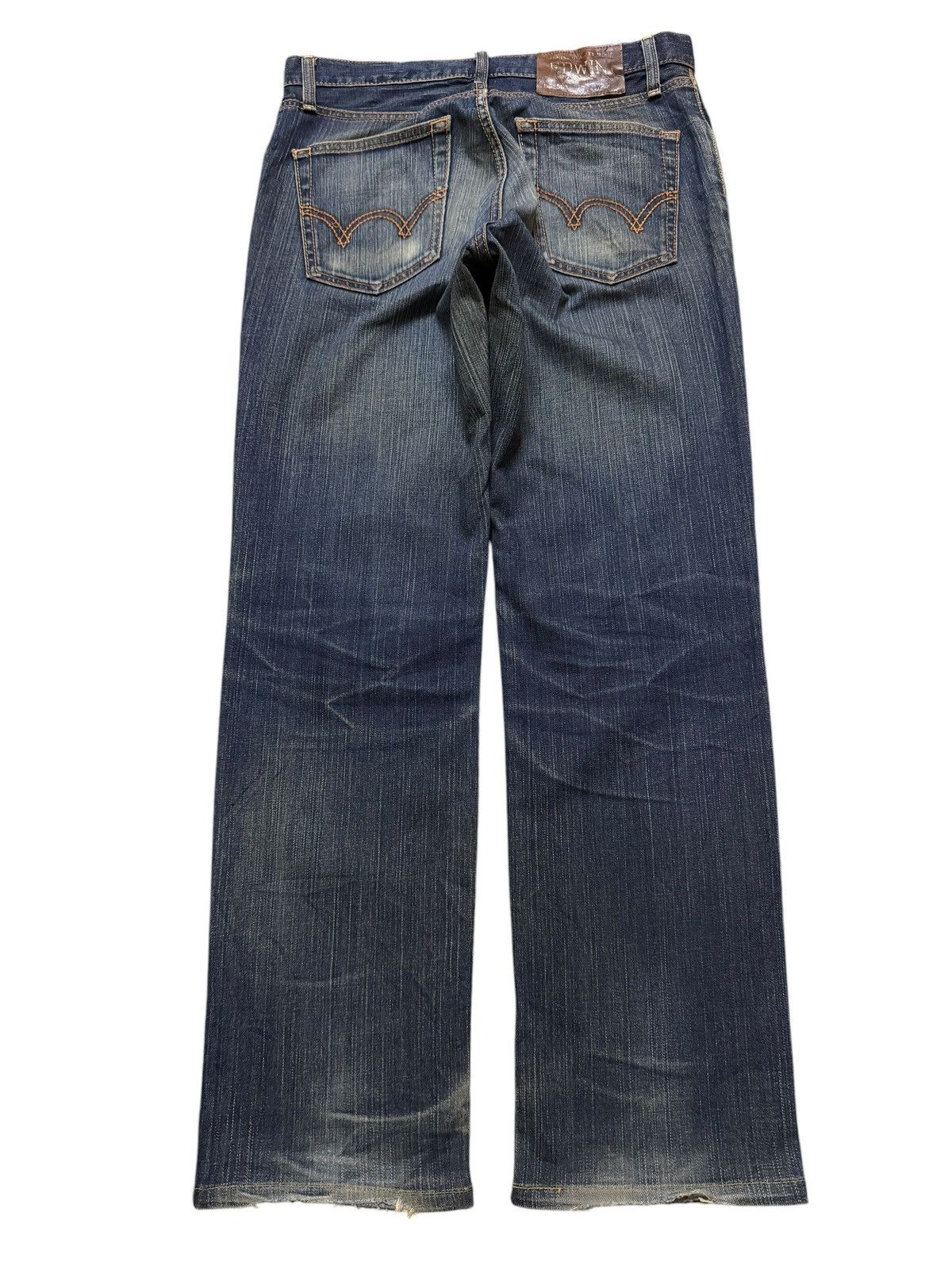 Edwin Vintage 90s Japan Edwin 503 Faded Distress Regular Loose Fit Size US 30 / EU 46 - 2 Thumbnail
