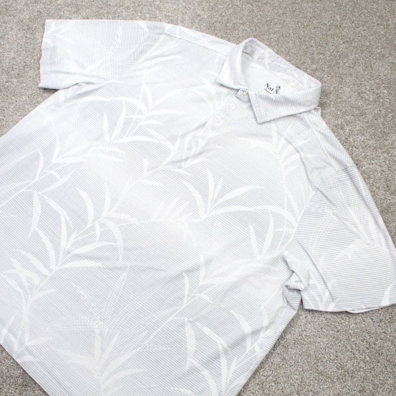 Nat Nast Nat Nast Polo Shirt Mens 2XL Gray Floral Cotton/Poly Short Sleeve Pullover Polo Shirt Mens 2XL Gray Floral Cotton/Poly Short Sleeve Pullover Size US XXL / EU 58 / 5 - 4 Thumbnail