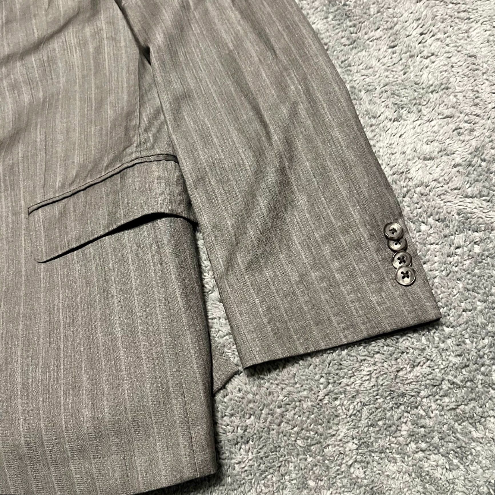 Vintage Lanificio T. G. Di Fabio Blazer Mens 40R Italy Wool Striped Sport Coat Coat Blazer Mens 40R Gray Wool Striped Il lanificio Size 40R - 2 Thumbnail