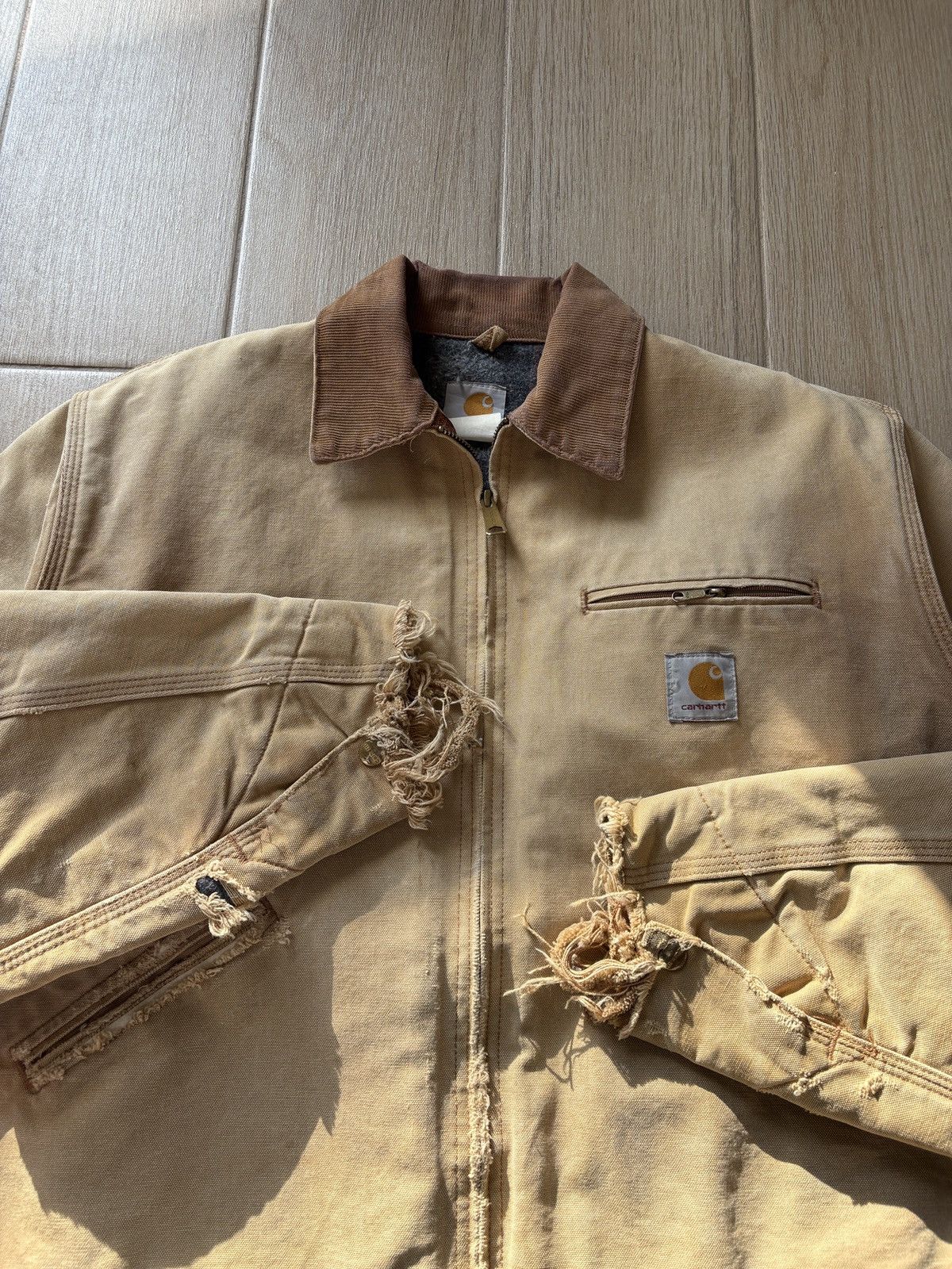 Carhartt Trashed Vintage Carhartt Detroit BRN J01 Size US L / EU 52-54 / 3 - 3 Thumbnail