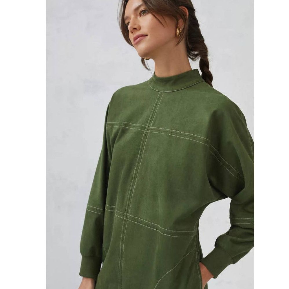 Anthropologie New Anthropologie Sueded Mock Neck Tunic Dress $160 SMALL Size S / US 4 / IT 40 - 2 Thumbnail