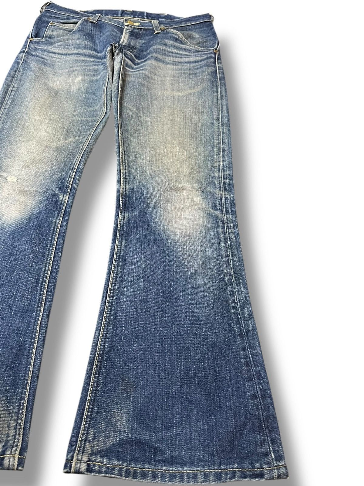 Lee × POST ARCHIVE FACTION (PAF) Vintage Lee Riders Flare Faded Distressed Denim Size US 32 / EU 48 - 4 Thumbnail