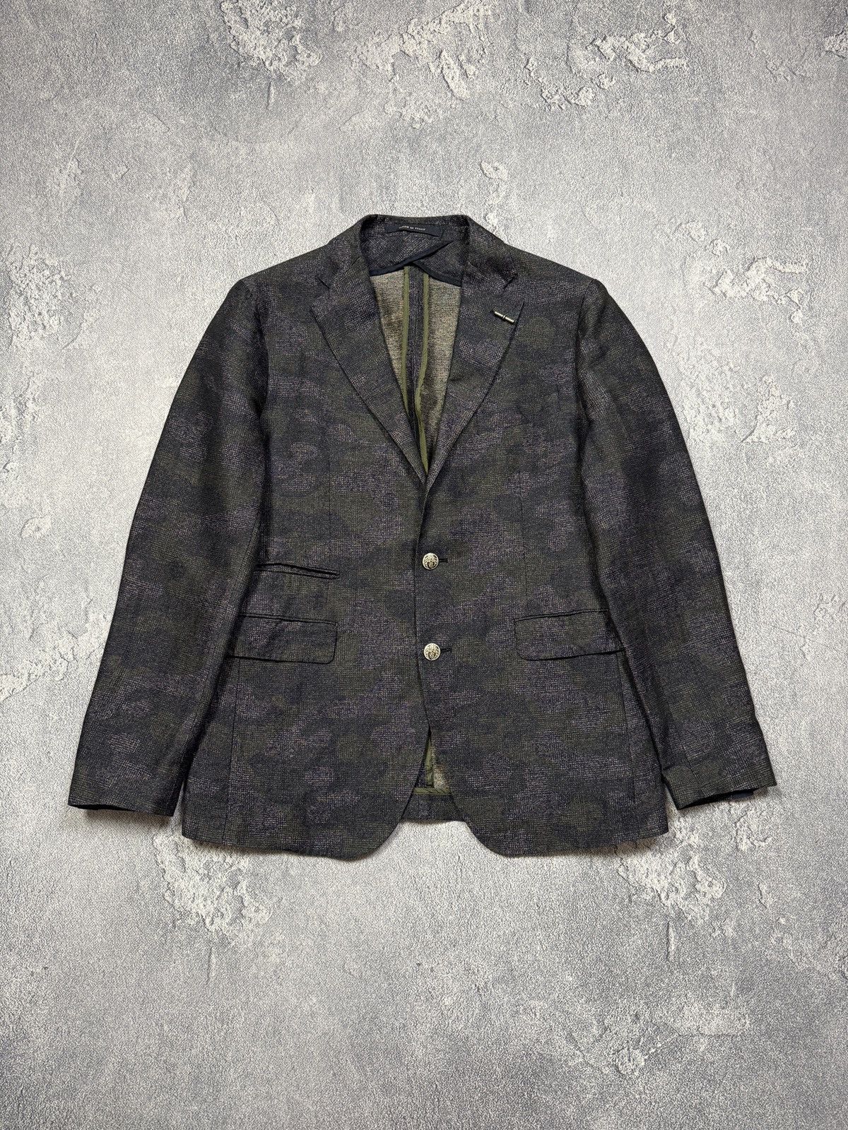 Tagliatore Tagliatore Herringbone Blazer Jacket with Elbow Patches Size 48R - 1 Thumbnail