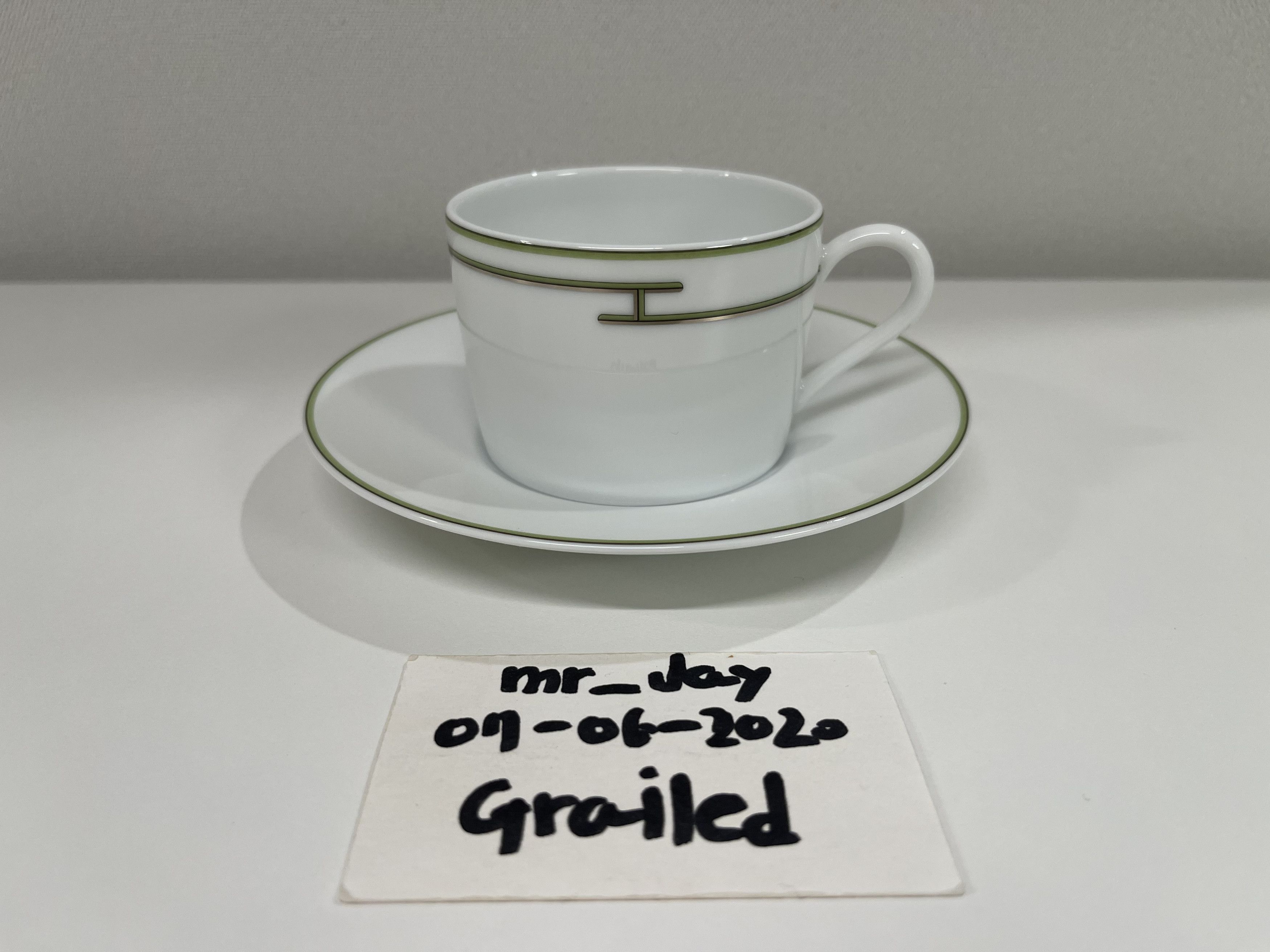 Hermes Hermes Rhythm Green Tea Cup Saucer 1P Set Size ONE SIZE - 6 Thumbnail
