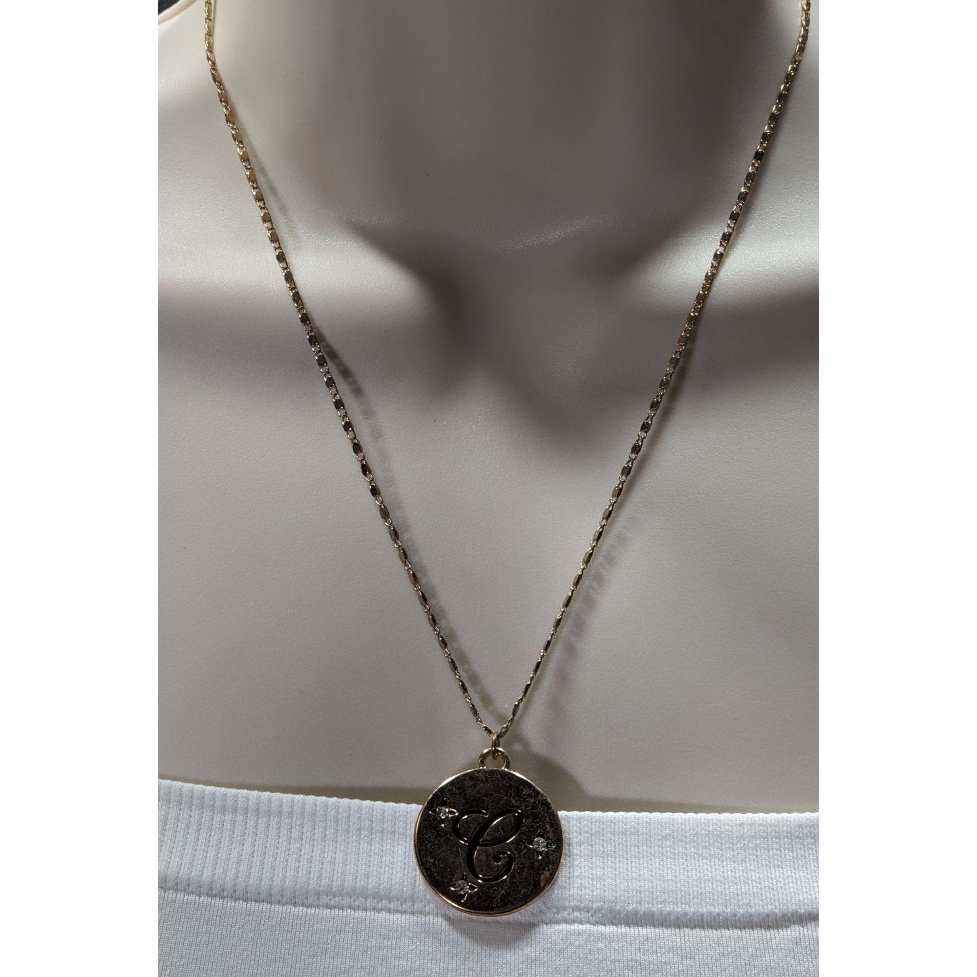 Other Elegant Glam Cursive Letter C Initial Necklace With Rhinesto Size ONE SIZE - 6 Thumbnail