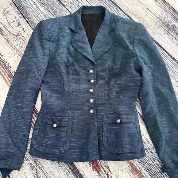 Vintage Vintage Corday of New York Elegant Blue Women's Blazer Size S / US 4 / IT 40 - 4 Thumbnail