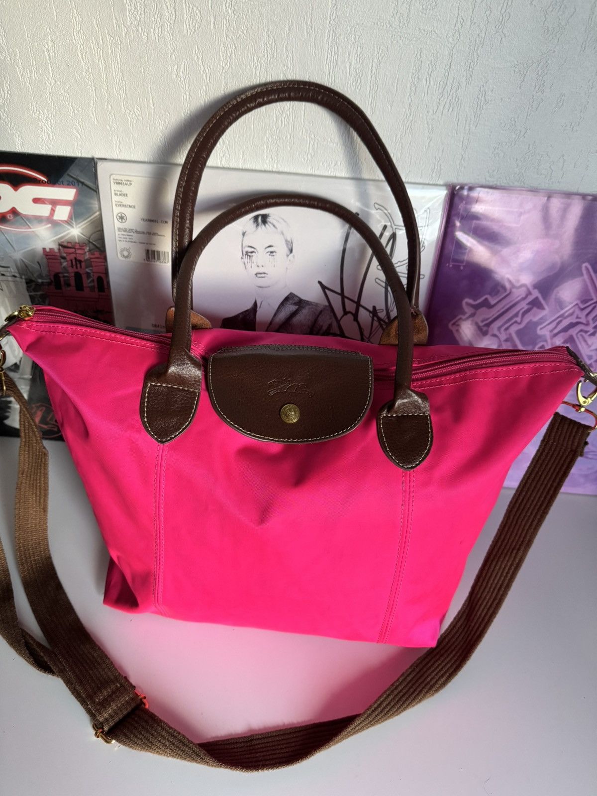 Longchamp Longchamp Le Pilage Pink Bag Archive Luxury Designer Size ONE SIZE - 4 Thumbnail