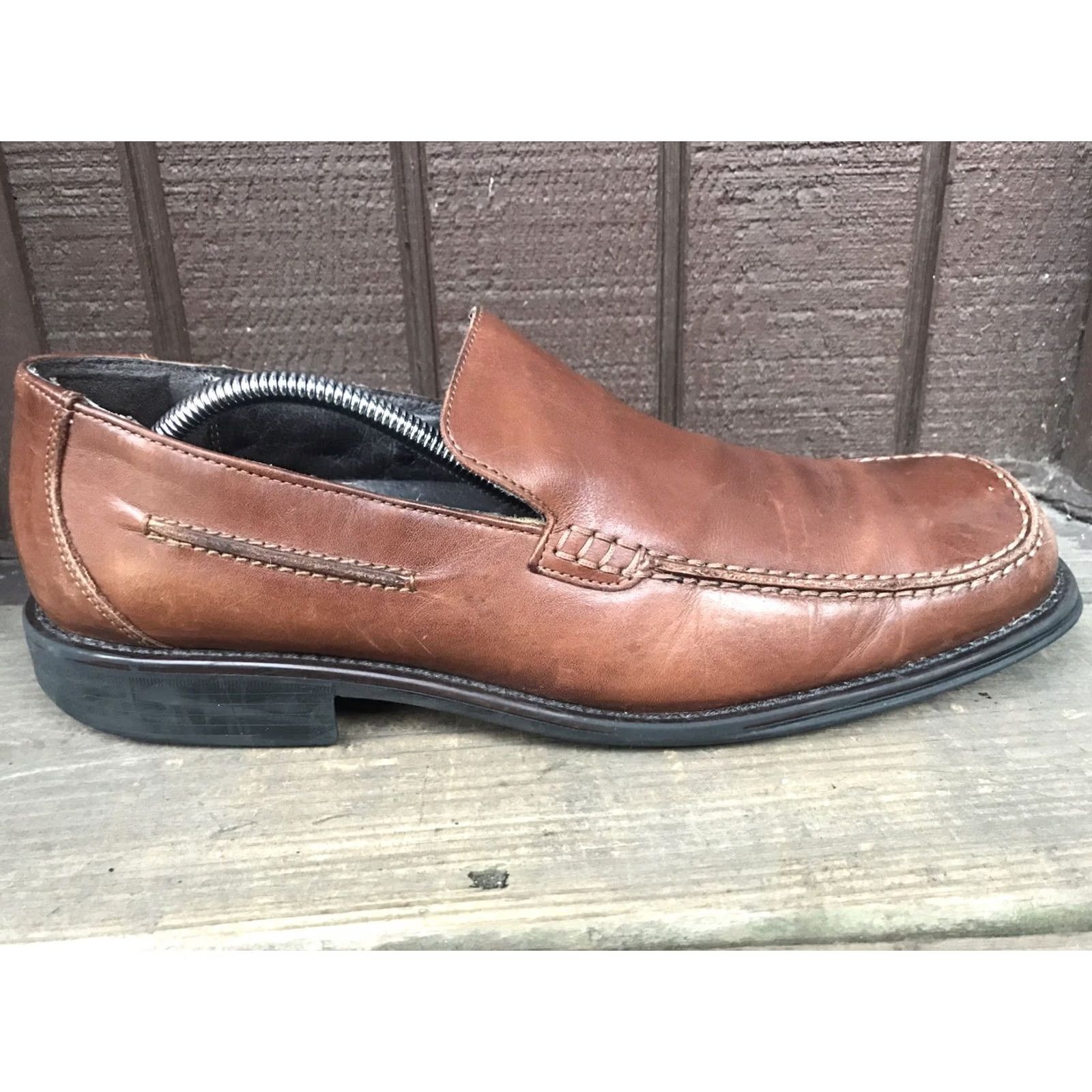 Vintage Bostonian Loafers 20782 Mens Sz 11M Brown Leather MocToe Casual SlipOn Italy-510 Size US 11 / EU 44 - 5 Thumbnail