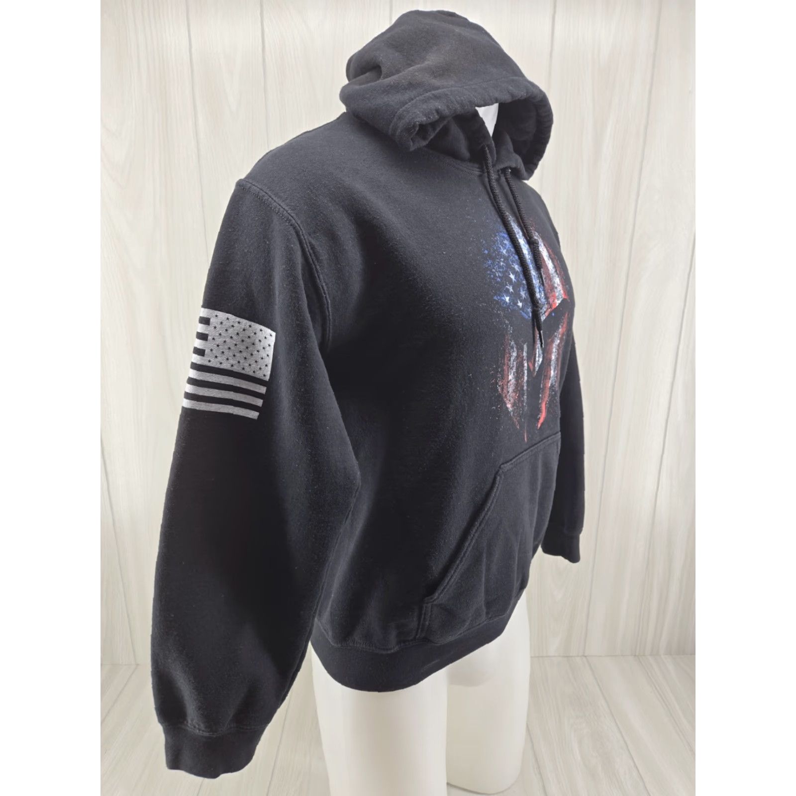 Vintage Grunt Style American Spartan Pullover Hoodie Black Size S Mens Hooded Pockets Graphic Print USA Size US S / EU 44-46 / 1 - 5 Thumbnail