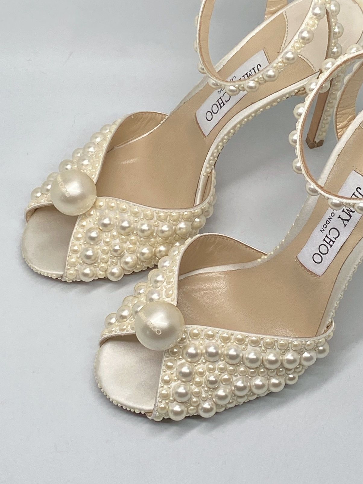 Jimmy Choo Jimmy Choo Sacora 100MM Pearl-Embellished Sandals size 38 Size US 8 / IT 38 - 11 Thumbnail