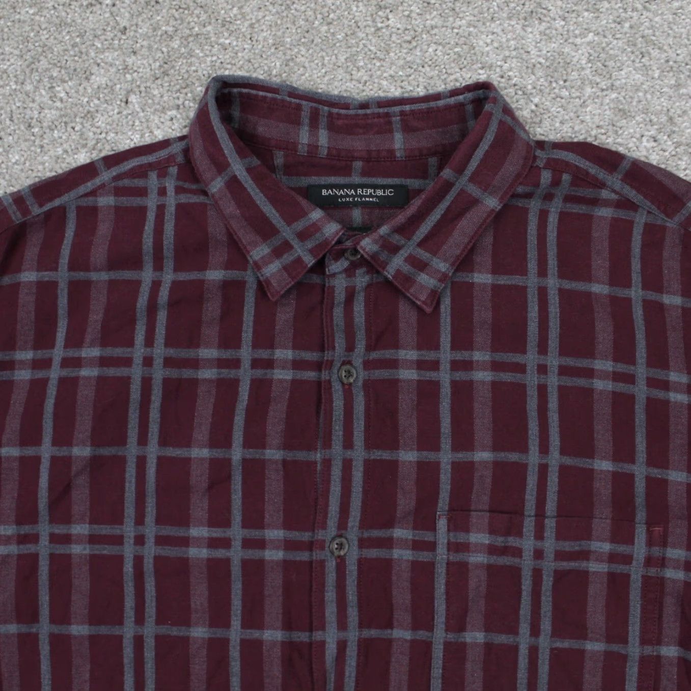 Banana Republic Banana Republic Luxe Flannel Shirt Adult XL Red Button-Up Long Sleeve Plaid Cotton Regular Mens Size US XL / EU 56 / 4 - 5 Thumbnail