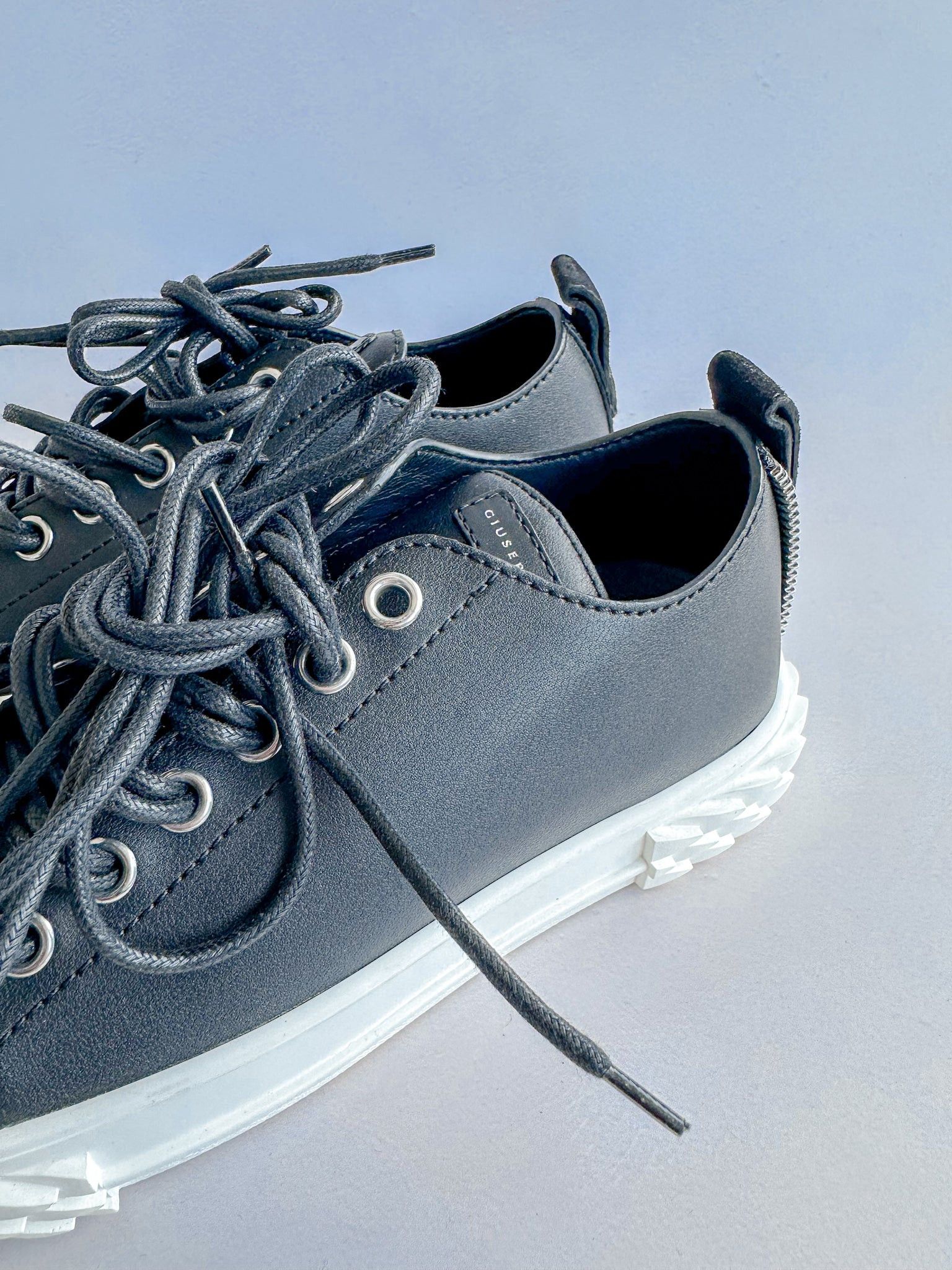 Giuseppe Zanotti Giuseppe Zanotti Black Blabber Low Top Sneakers Size US 7 / IT 37 - 5 Thumbnail