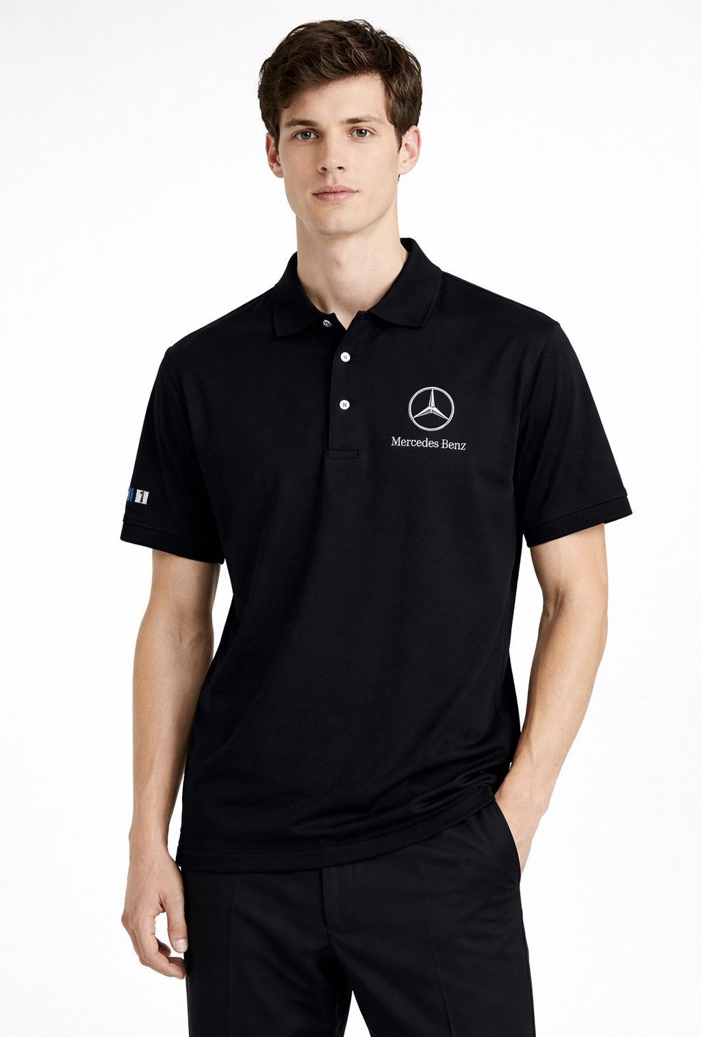 Mercedes-Benz Vintage Mercedes-Benz Mobil 1 Formula One Racing Polo Shirt Size US L / EU 52-54 / 3 - 2 Thumbnail