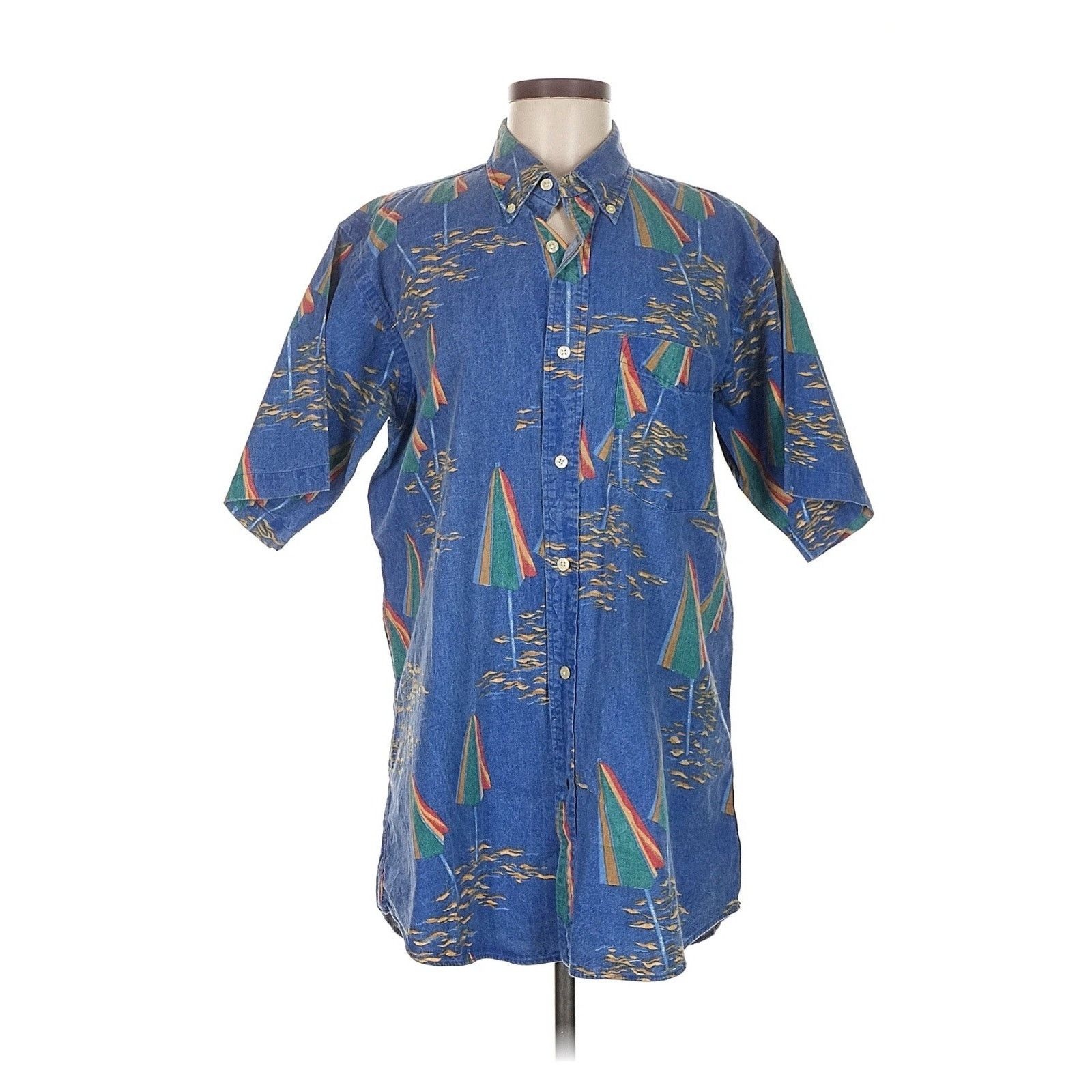 Chaps VTG Chaps Ralph Lauren Shirt Short Sleeve Button Up Umbrella Size US M / EU 48-50 / 2 - 1 Thumbnail