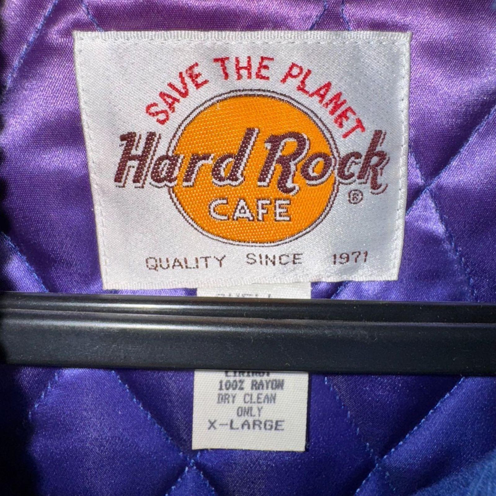 Hard Rock Cafe Vintage hard rock cafe SD 1990s embroidered letterman jacket Size US XL / EU 56 / 4 - 3 Thumbnail