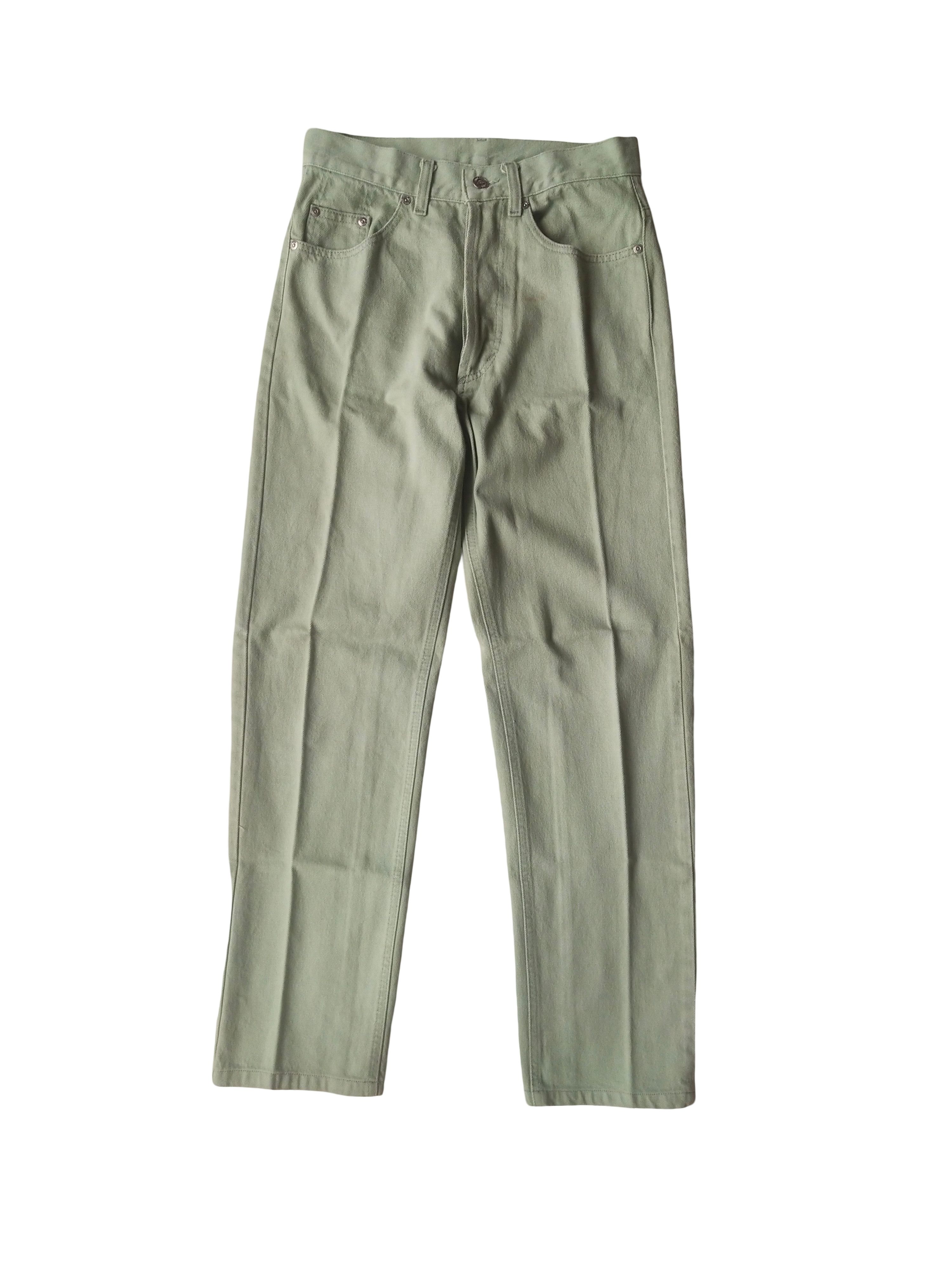 United Colors Of Benetton 1990s Benetton Made in Italy Sage Green Denim Jeans Size US 28 / EU 44 - 1 Thumbnail