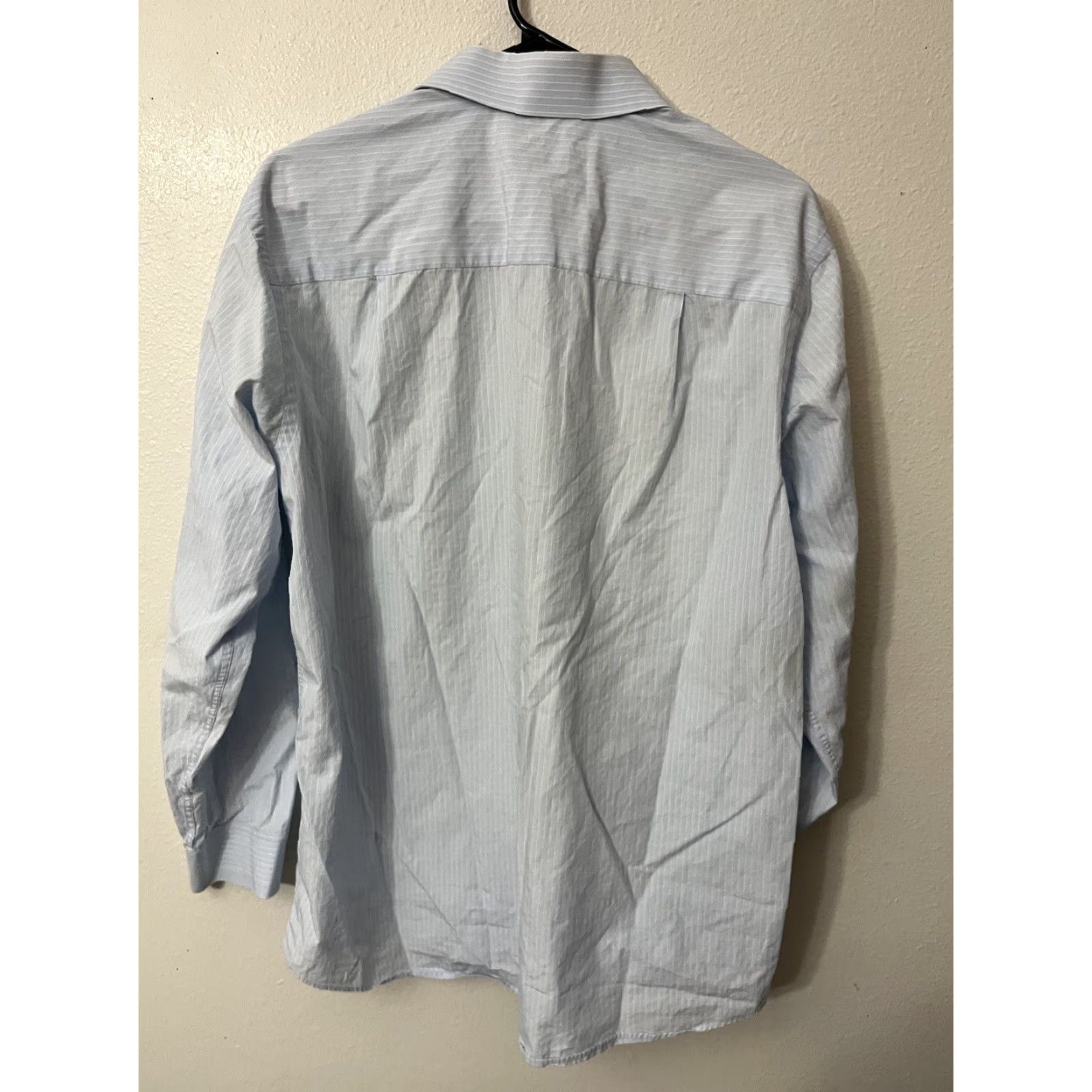 Calvin Klein Calvin Klein Shirt Mens 16 Blue Solid Cotton Blend Regular Fit Stretch Size US L / EU 52-54 / 3 - 2 Thumbnail