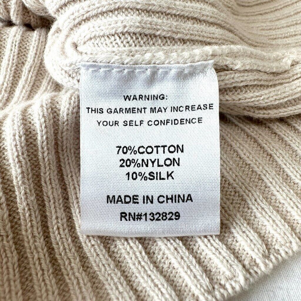 REVOLVE Silk Ivory Twist Sweater | Revolve Shae One Sleeve | Large Size L / US 10 / IT 46 - 10 Thumbnail