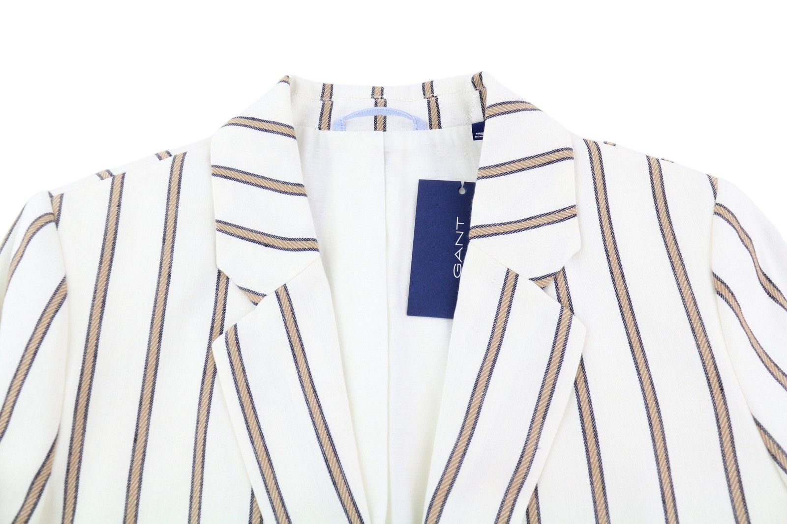 Gant STRIPE LINEN STRAIGHT EU40 Off-White Linen Blend 85339 Size L / US 10 / IT 46 - 5 Thumbnail