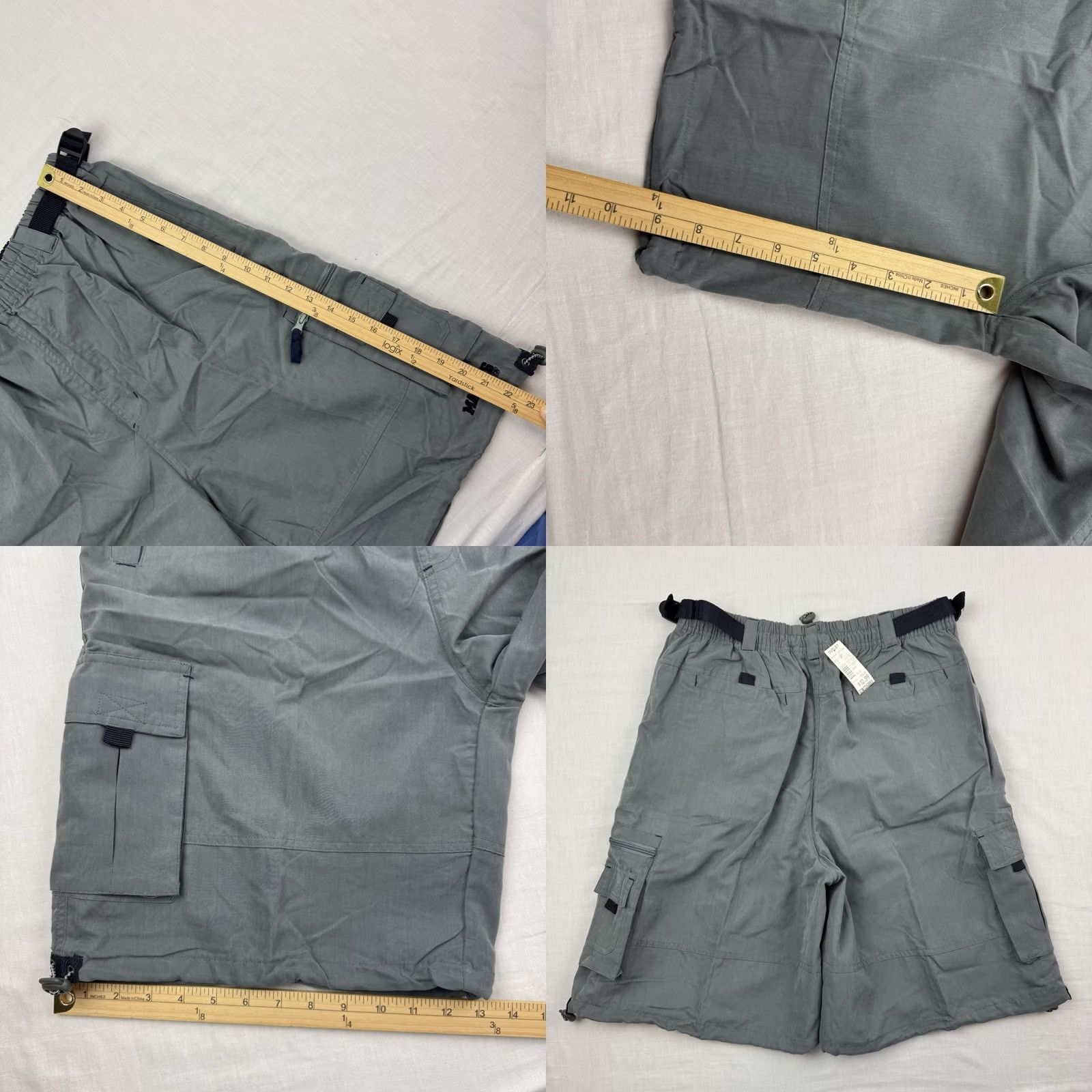 Vintage VINTAGE Maners Club Cargo Shorts Men XL Gray Polyester Drawstring 9in Inseam Casual Y2K 90s Outdoor Hunting Fishing NWT Size US 36 / EU 52 - 8 Thumbnail