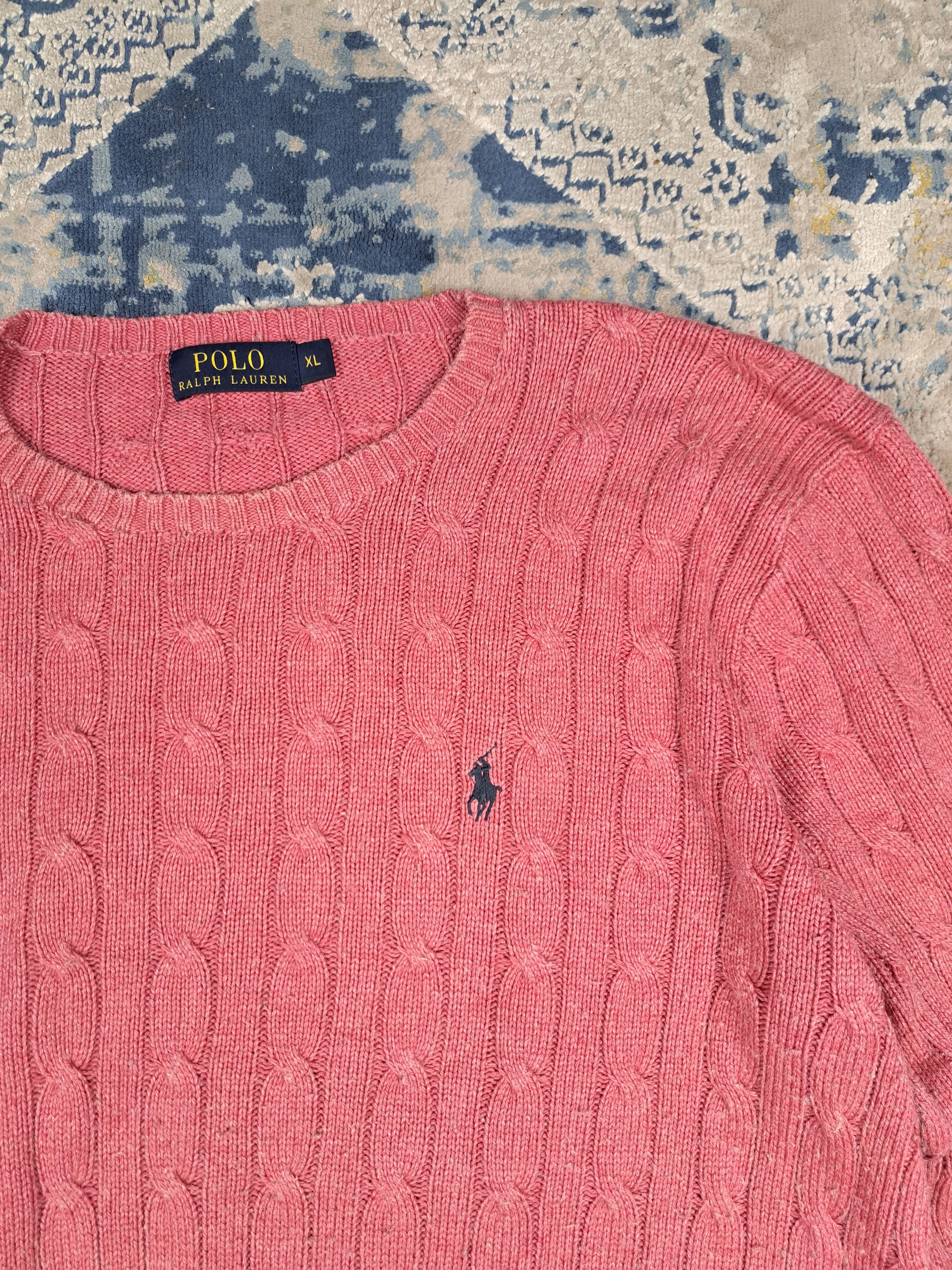 Polo Ralph Lauren Ralph Lauren 100% Silk Cable Knit Pink Sweater Luxury Size US XL / EU 56 / 4 - 2 Thumbnail