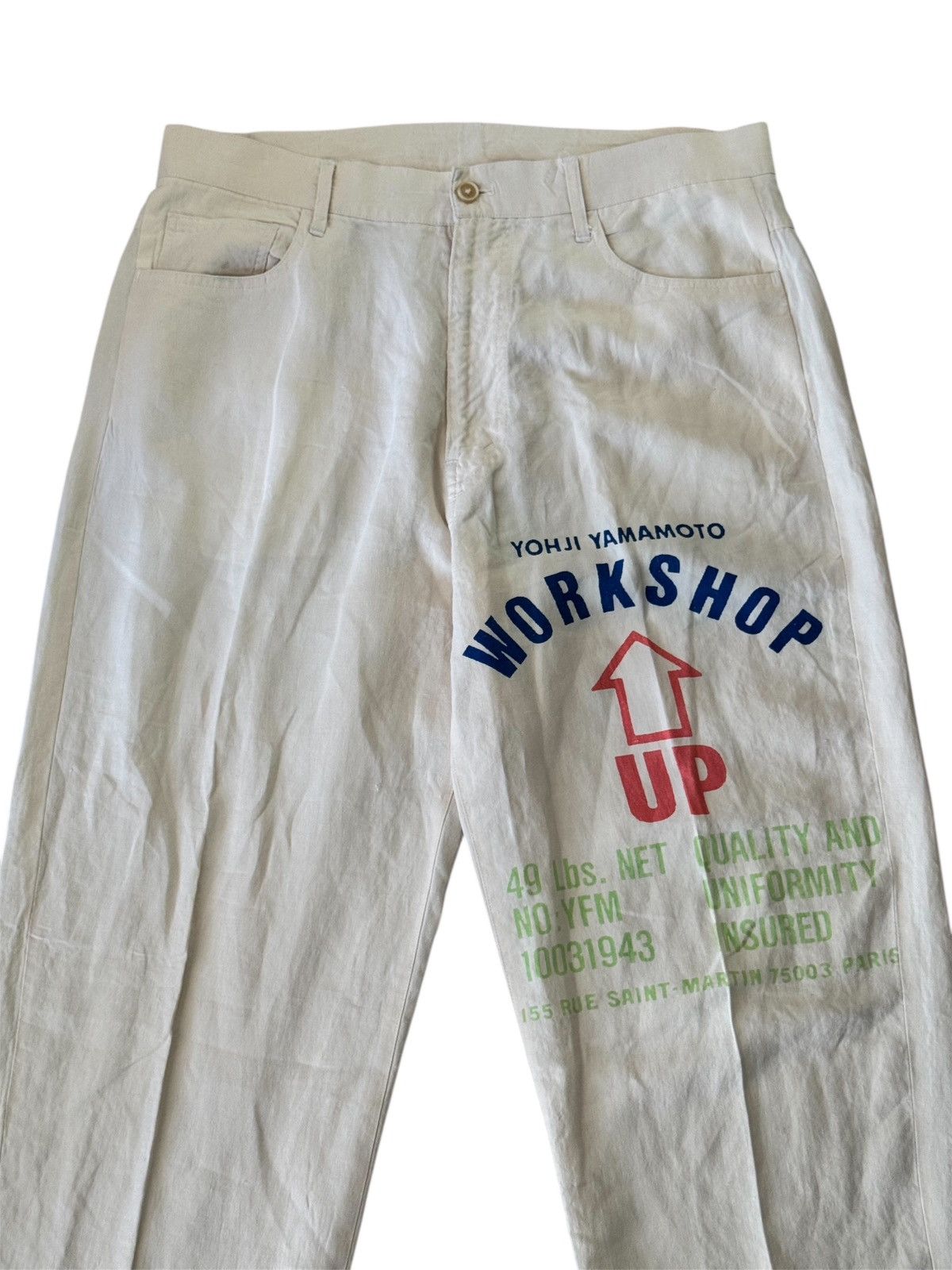 Yohji Yamamoto AW1991 Yohji Yamamoto Work Men Runway Cream Color Trousers Size US 34 / EU 50 - 2 Thumbnail