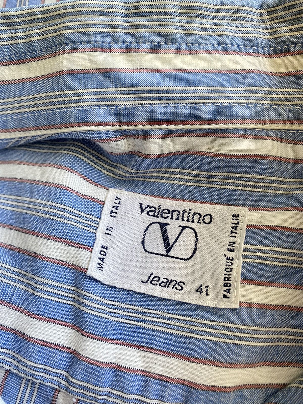 Valentino Vintage Valentino Garavani logo stripe ls shirt Size US L / EU 52-54 / 3 - 3 Thumbnail