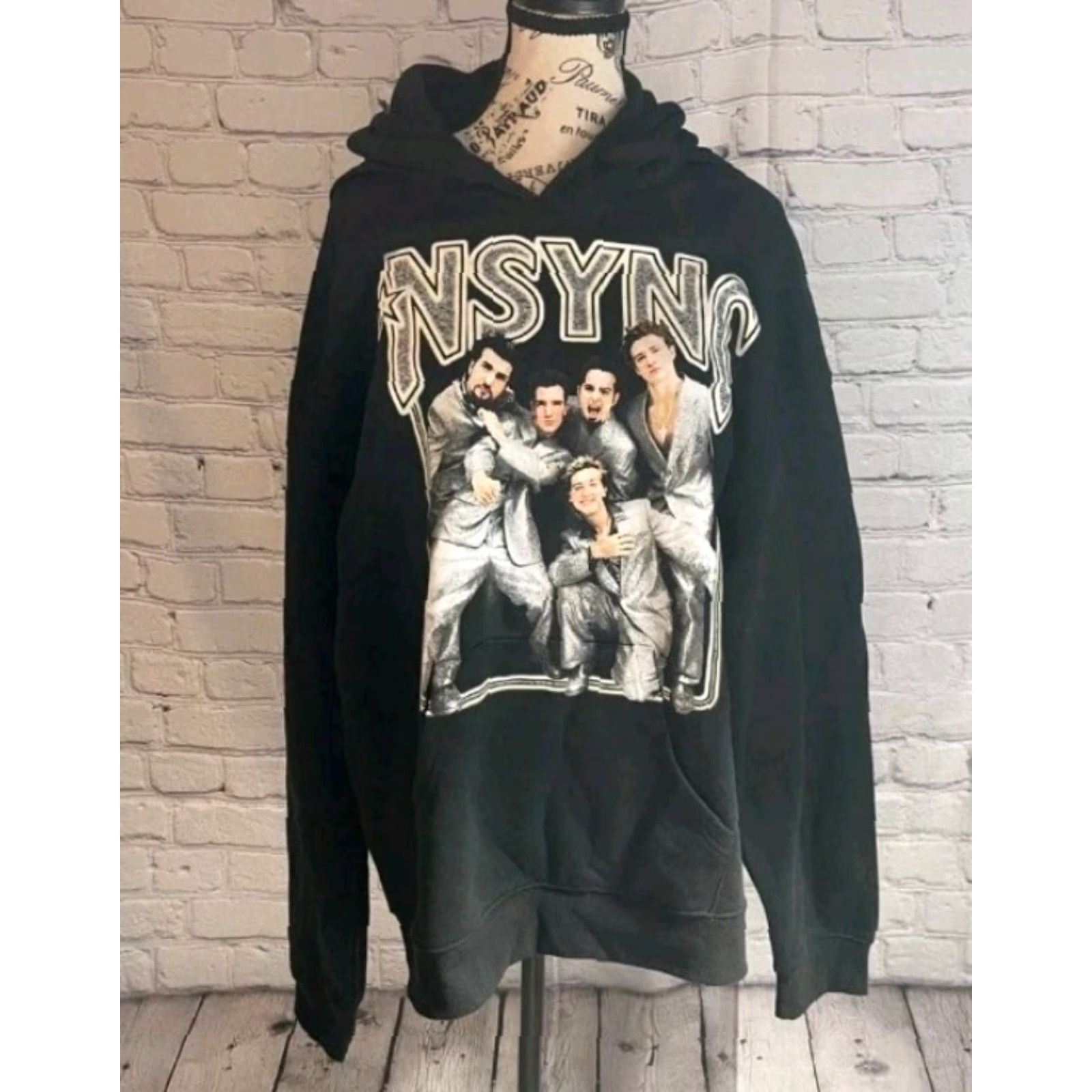 Vintage NSYNC Graphic Hoodie 2XL Black Hooded Sweatshirt 90s Y2K Pop Justin Timberlake Mens Size US XXL / EU 58 / 5 - 4 Thumbnail