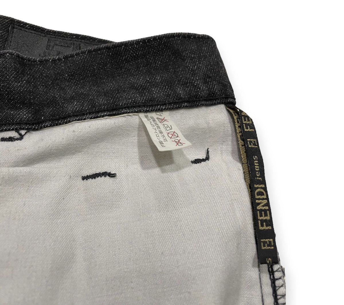 Fendi Embroidered Waxed Baggy Denim Size 29" - 11 Thumbnail