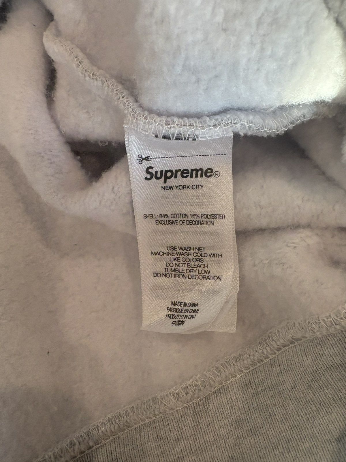 Supreme Gray Multicolor Logo Hoodie