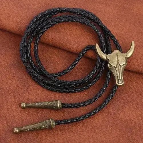 Cowboy Equipment nezawa x Kouno Adjustable Bull Head Leather Rope Bolo Tie Size ONE SIZE - 5 Thumbnail