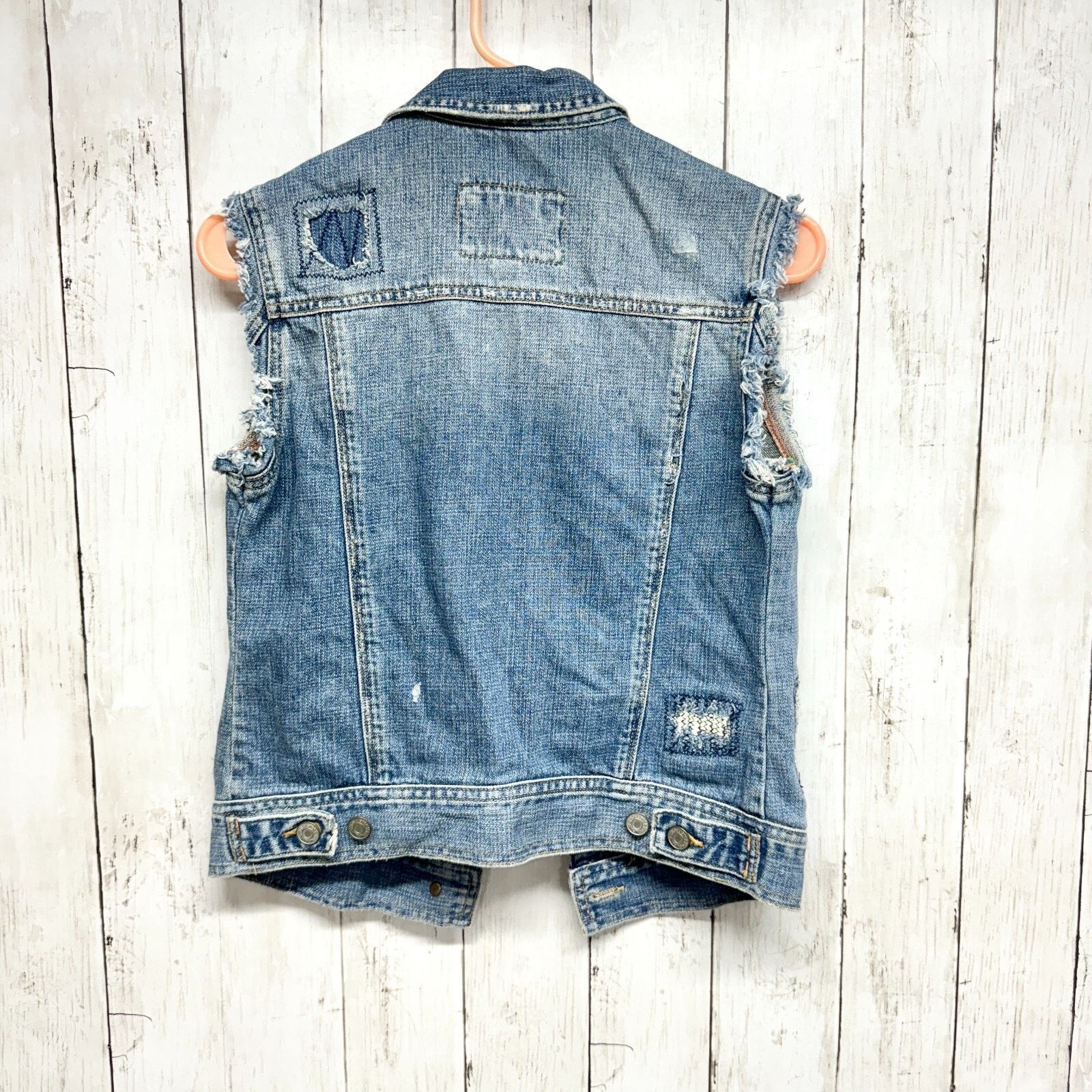 Hollister Hollister Vest Medium Denim Button Up Distressed 90s VTG Size M / US 6-8 / IT 42-44 - 5 Thumbnail